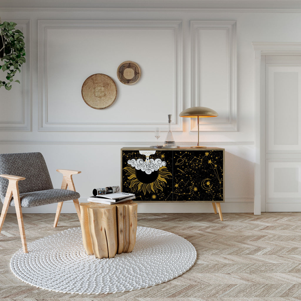 STELLAR CONSTELLATIONS Sideboard mit 2 Türen in Eichenoptik