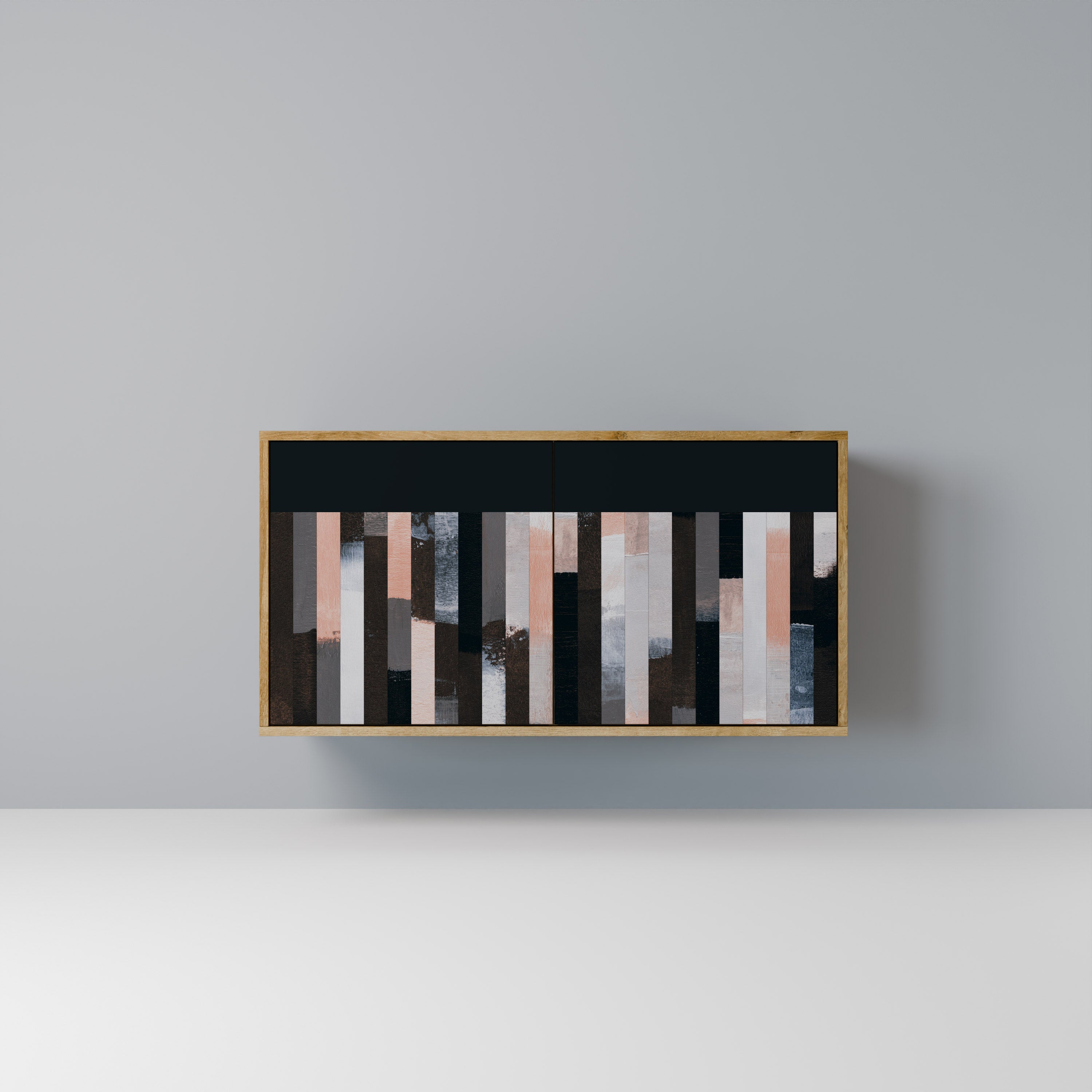 COLLAGE OF RECTANGLES Sideboard mit 2 Türen in Eichenoptik