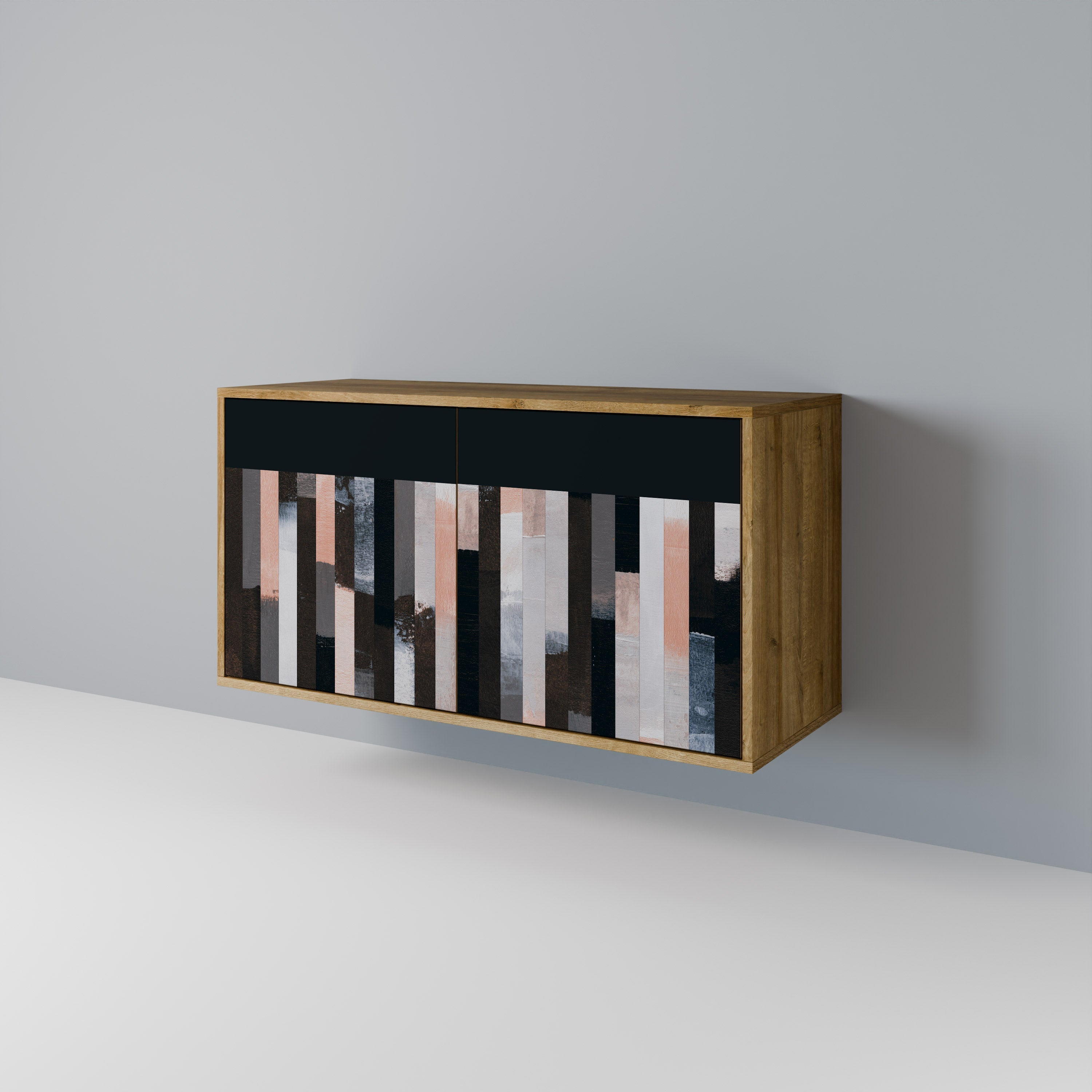 COLLAGE OF RECTANGLES Sideboard mit 2 Türen in Eichenoptik