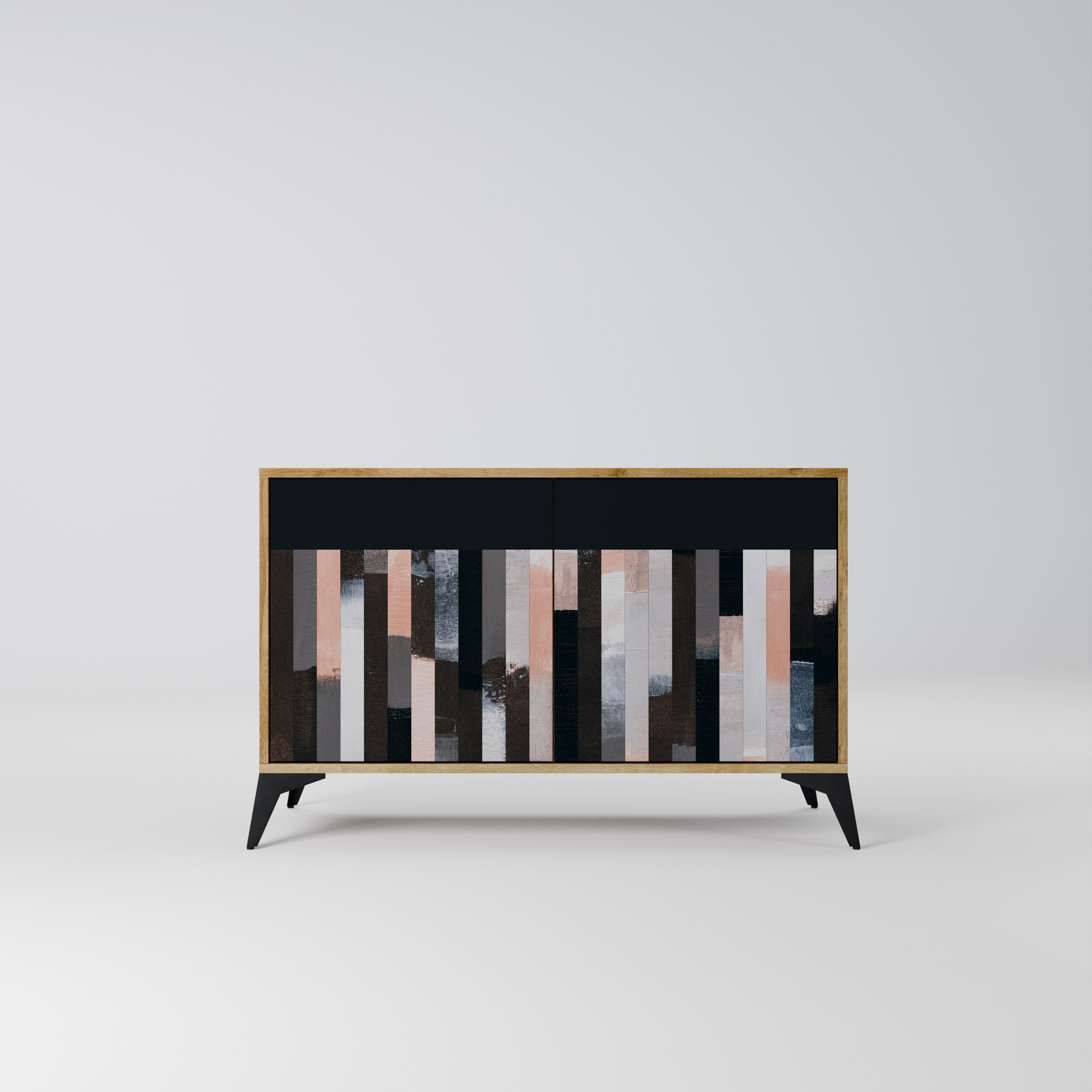 COLLAGE OF RECTANGLES Sideboard mit 2 Türen in Eichenoptik