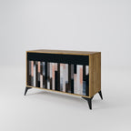 COLLAGE OF RECTANGLES Sideboard mit 2 Türen in Eiche-Optik