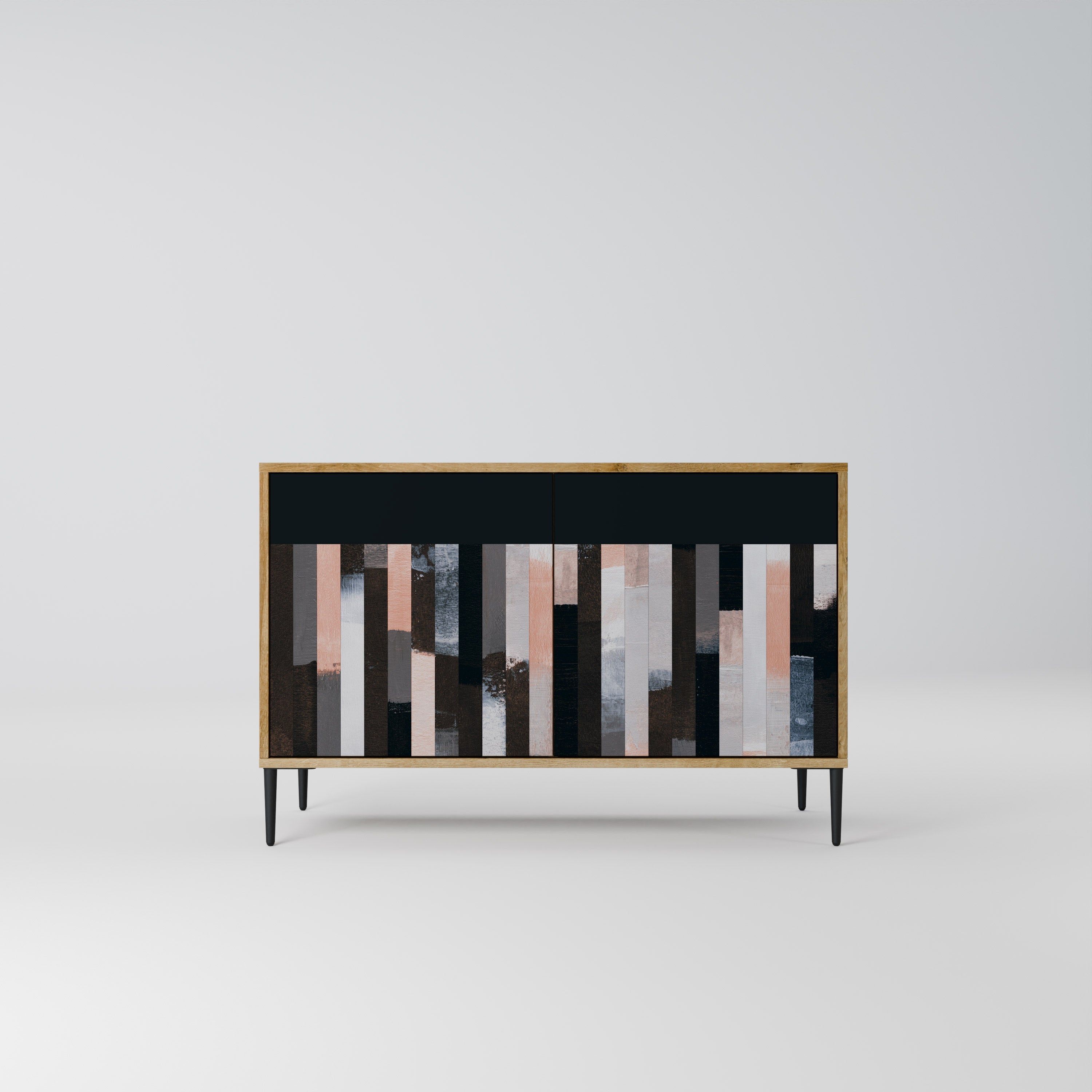 COLLAGE OF RECTANGLES Sideboard mit 2 Türen in Eichenoptik