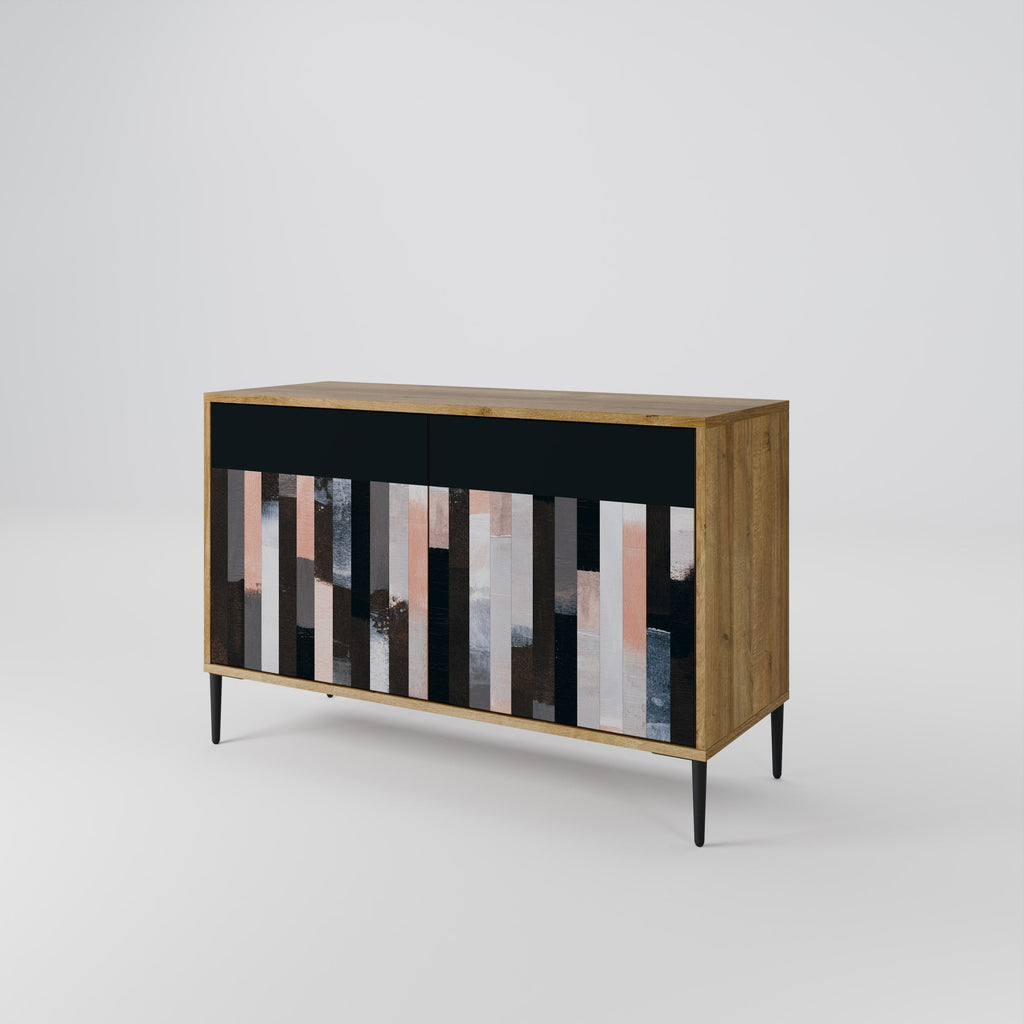 COLLAGE OF RECTANGLES Sideboard mit 2 Türen in Eichenoptik