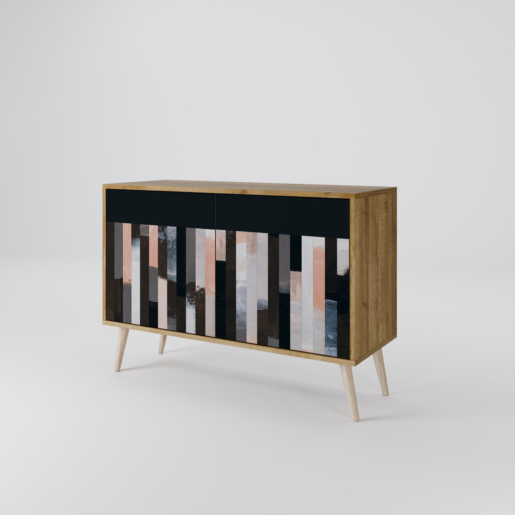 COLLAGE OF RECTANGLES Sideboard mit 2 Türen in Eichenoptik