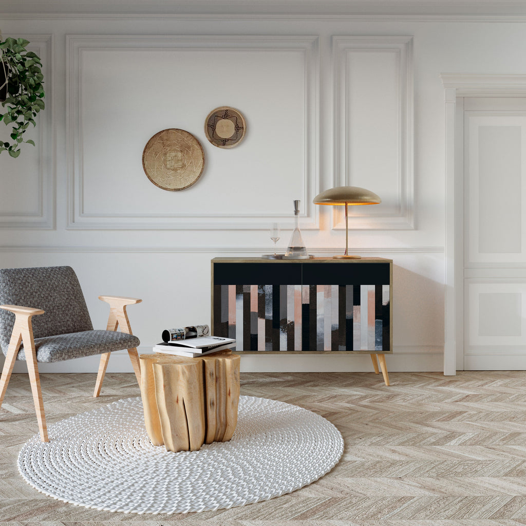 COLLAGE OF RECTANGLES Sideboard mit 2 Türen in Eichenoptik