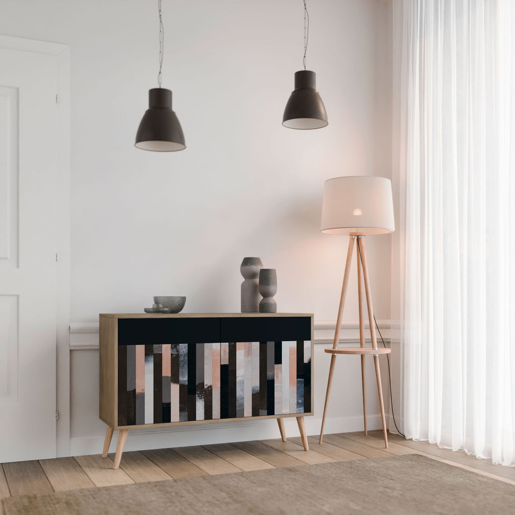 COLLAGE OF RECTANGLES Sideboard mit 2 Türen in Eichenoptik