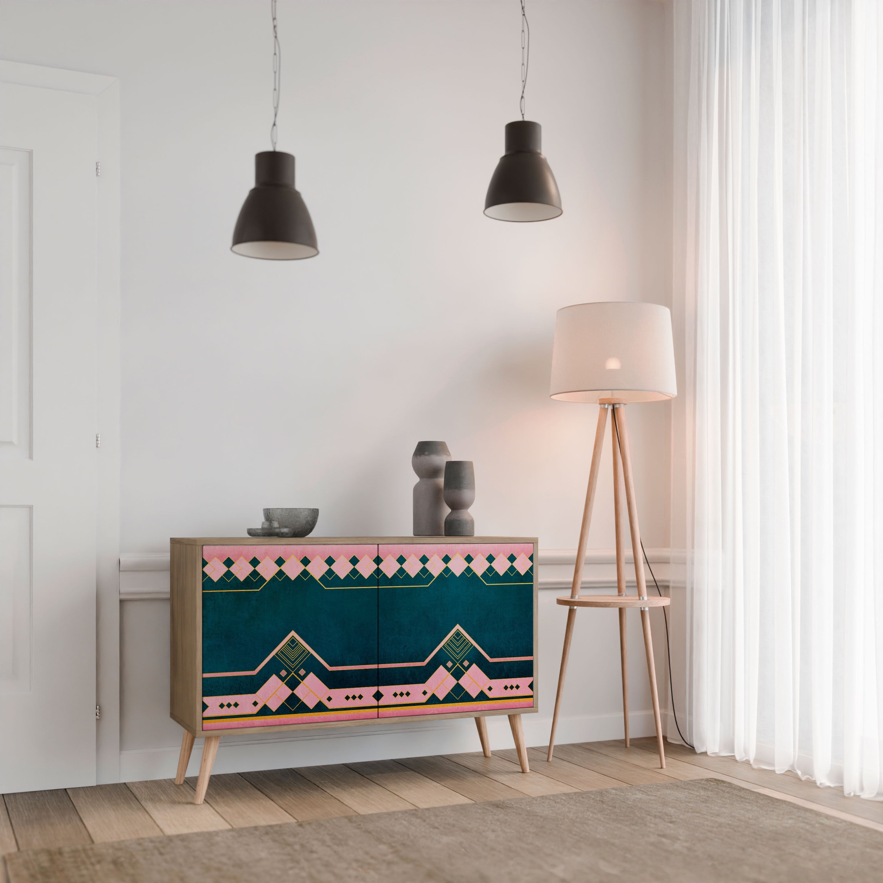 ROYAL COMPOSITION Sideboard mit 2 Türen in Eichenoptik