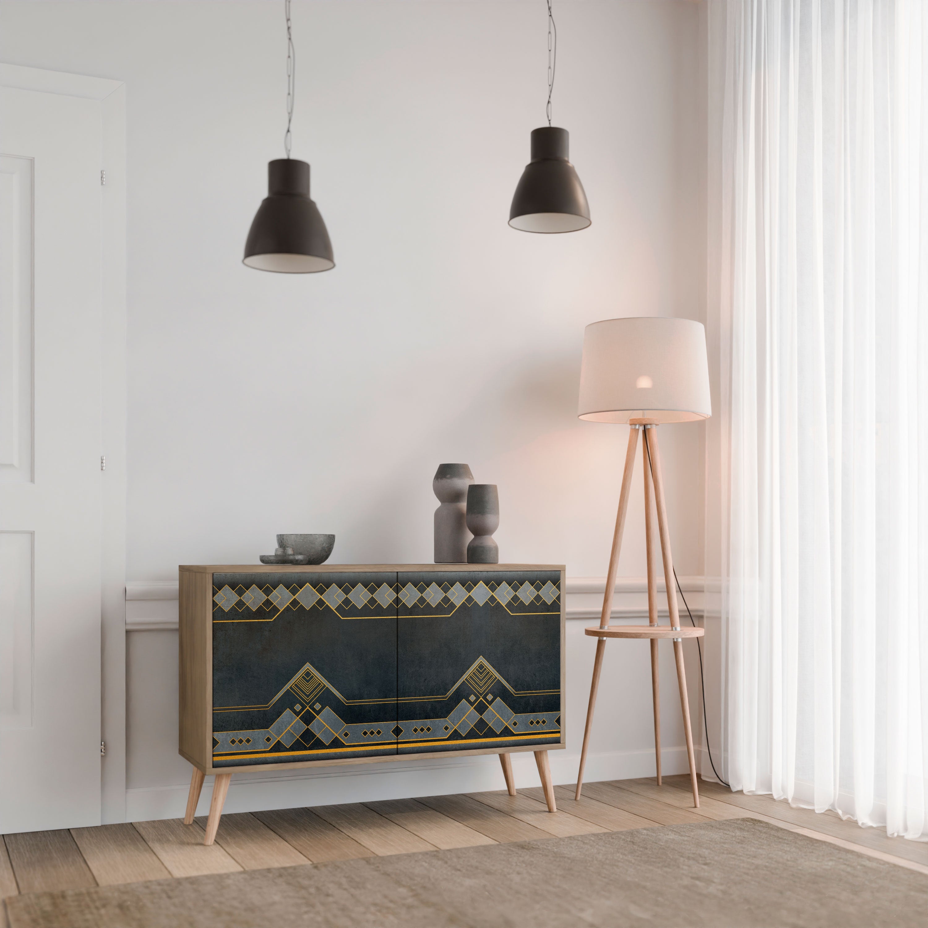 ROYAL ORDINARINESS Sideboard mit 2 Türen in Eichenoptik