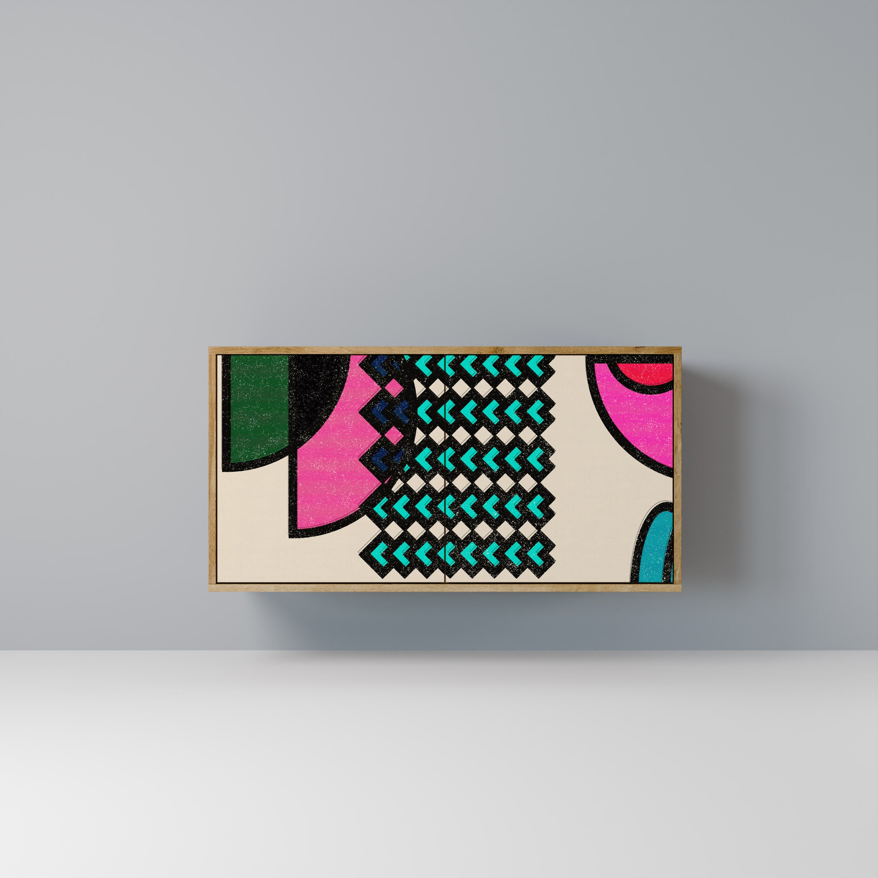 GEOMETRIC RHAPSODY Sideboard mit 2 Türen in Eichenoptik