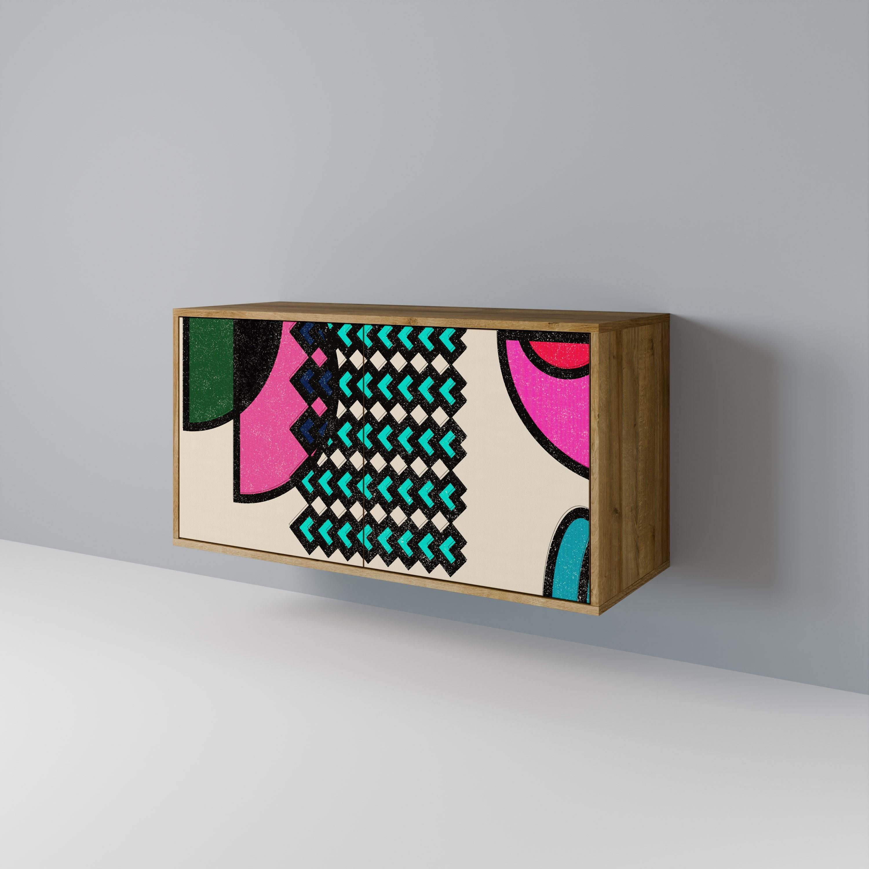 GEOMETRIC RHAPSODY Sideboard mit 2 Türen in Eichenoptik