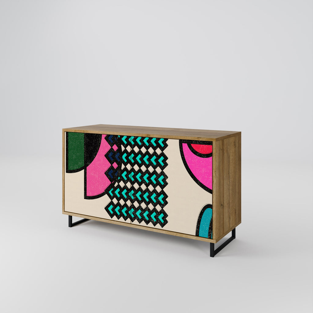 GEOMETRIC RHAPSODY Sideboard mit 2 Türen in Eichenoptik