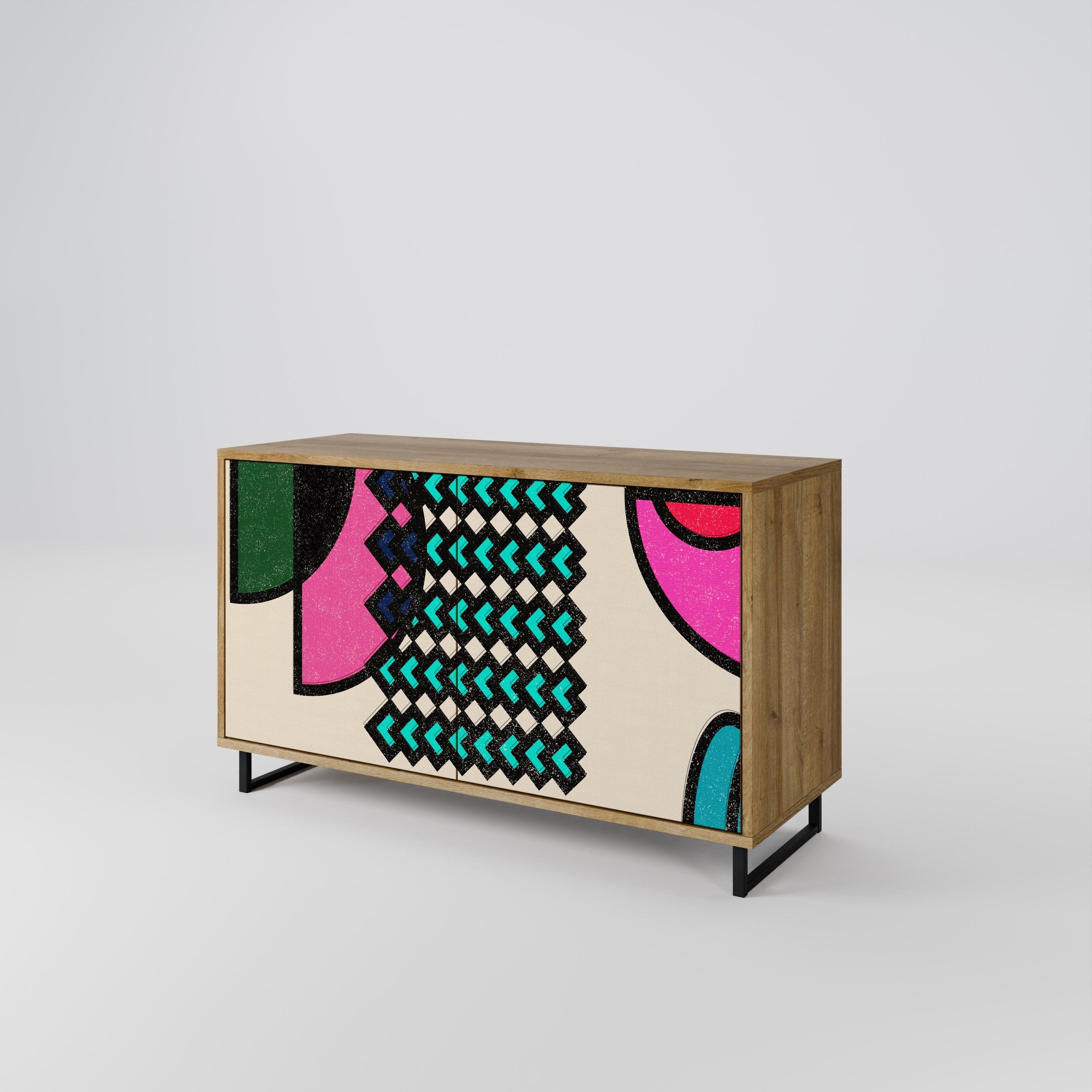 GEOMETRIC RHAPSODY Sideboard mit 2 Türen in Eichenoptik