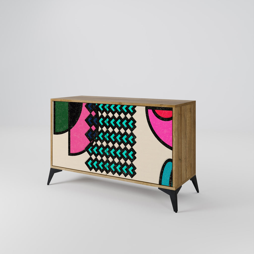 GEOMETRIC RHAPSODY Sideboard mit 2 Türen in Eichenoptik