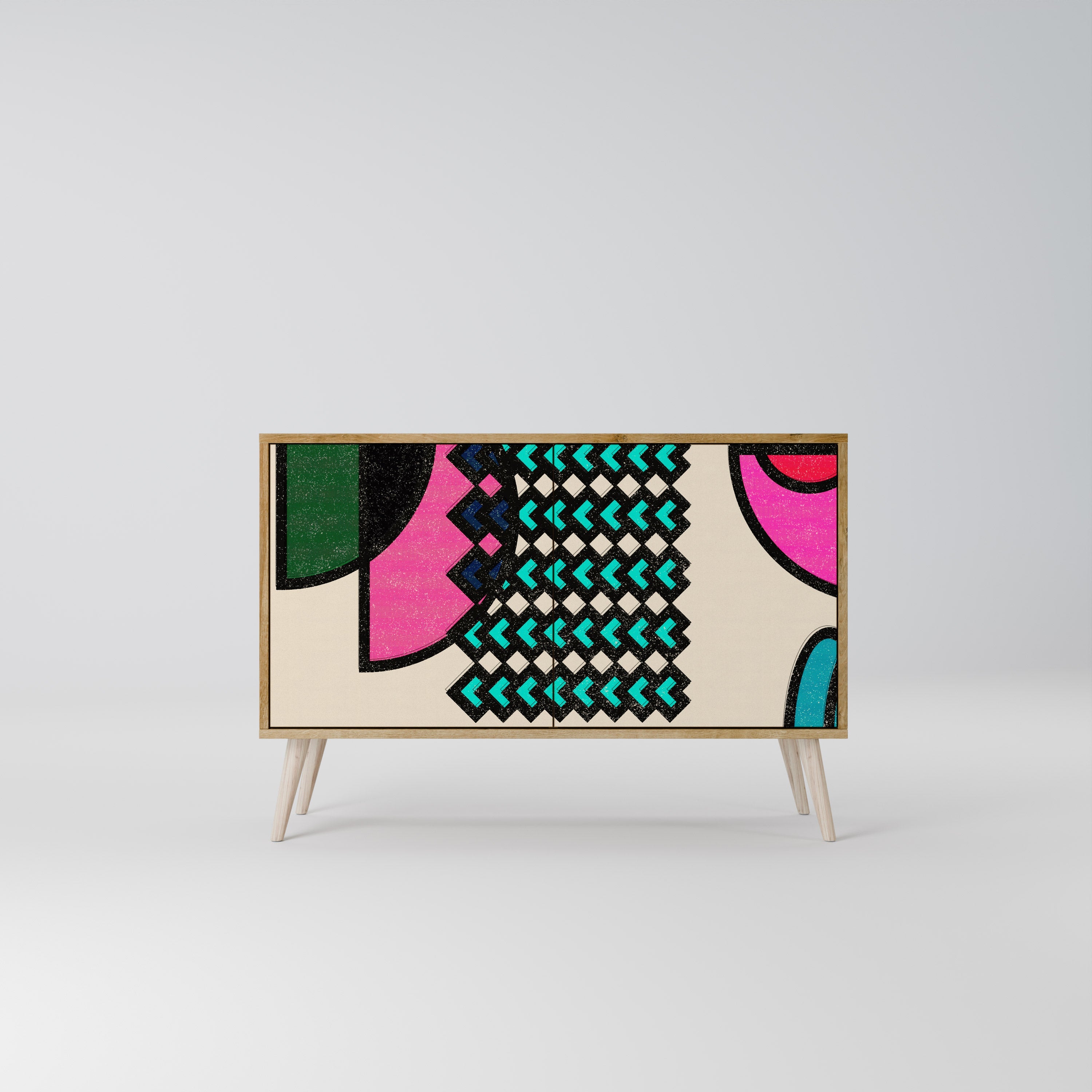 GEOMETRIC RHAPSODY Sideboard mit 2 Türen in Eichenoptik
