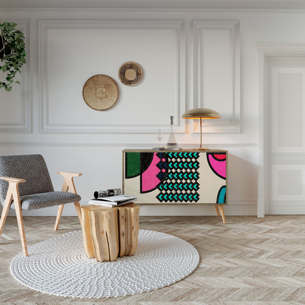 GEOMETRIC RHAPSODY Sideboard mit 2 Türen in Eichenoptik