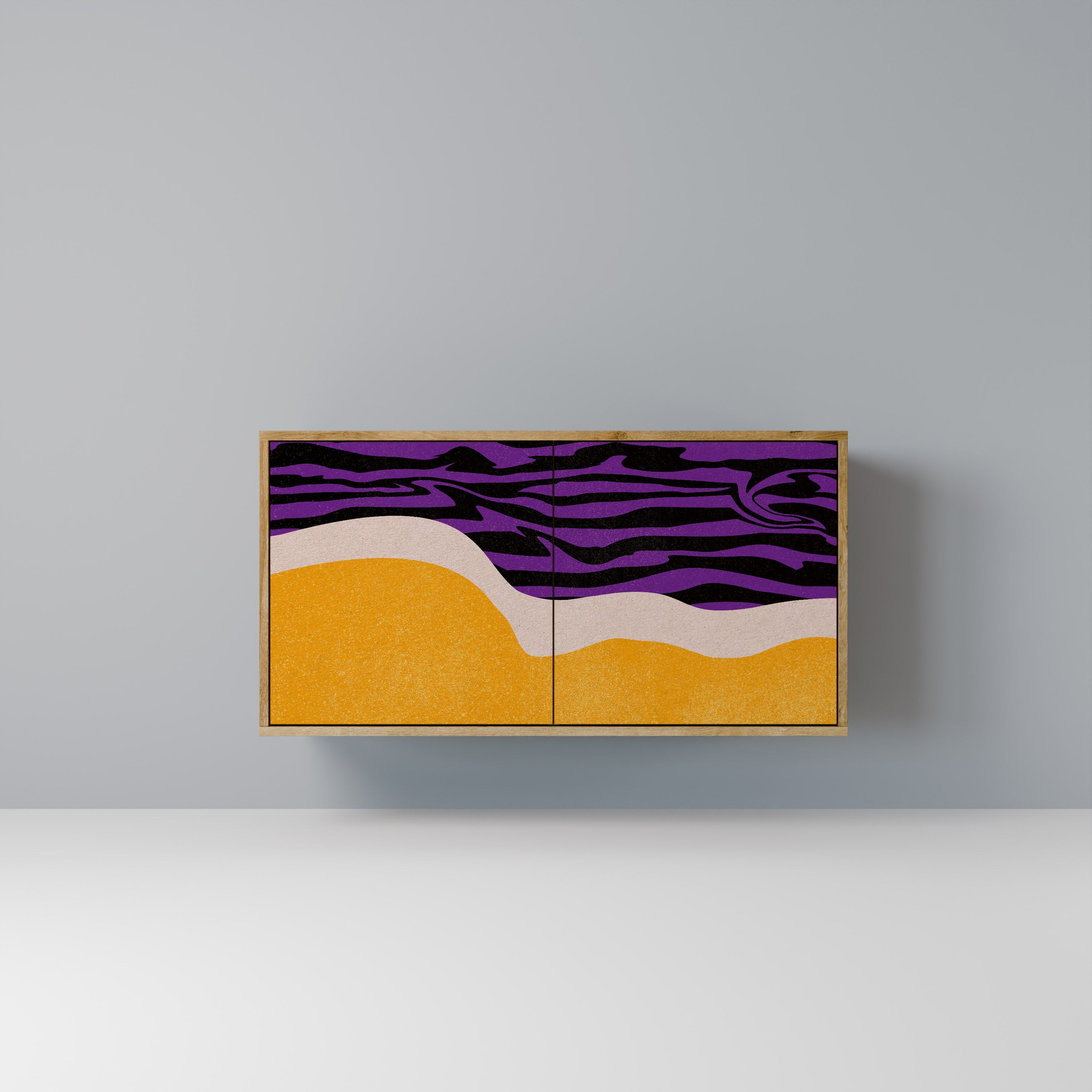 INDEPENDENT BORDER Sideboard mit 2 Türen in Eichenoptik