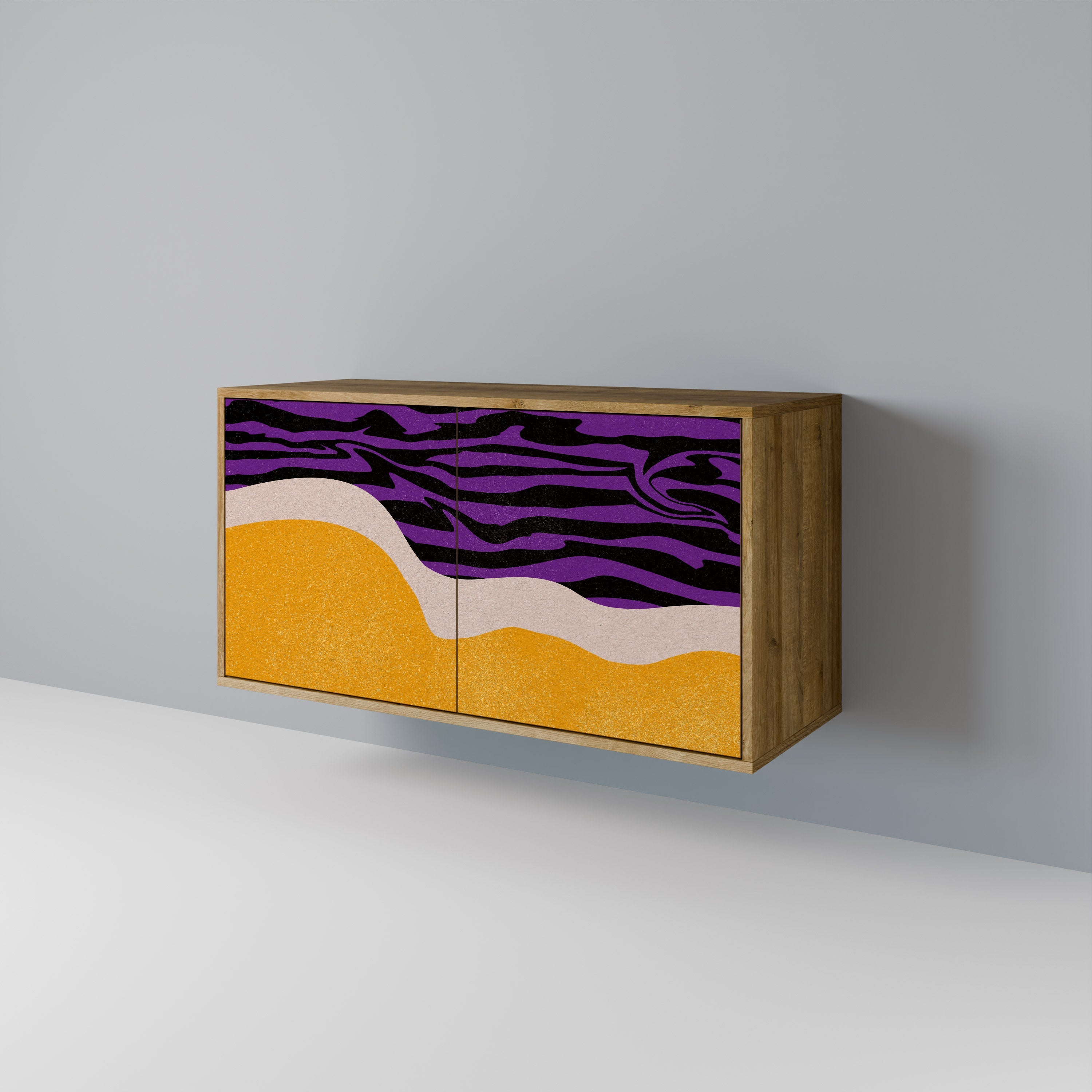 INDEPENDENT BORDER Sideboard mit 2 Türen in Eichenoptik