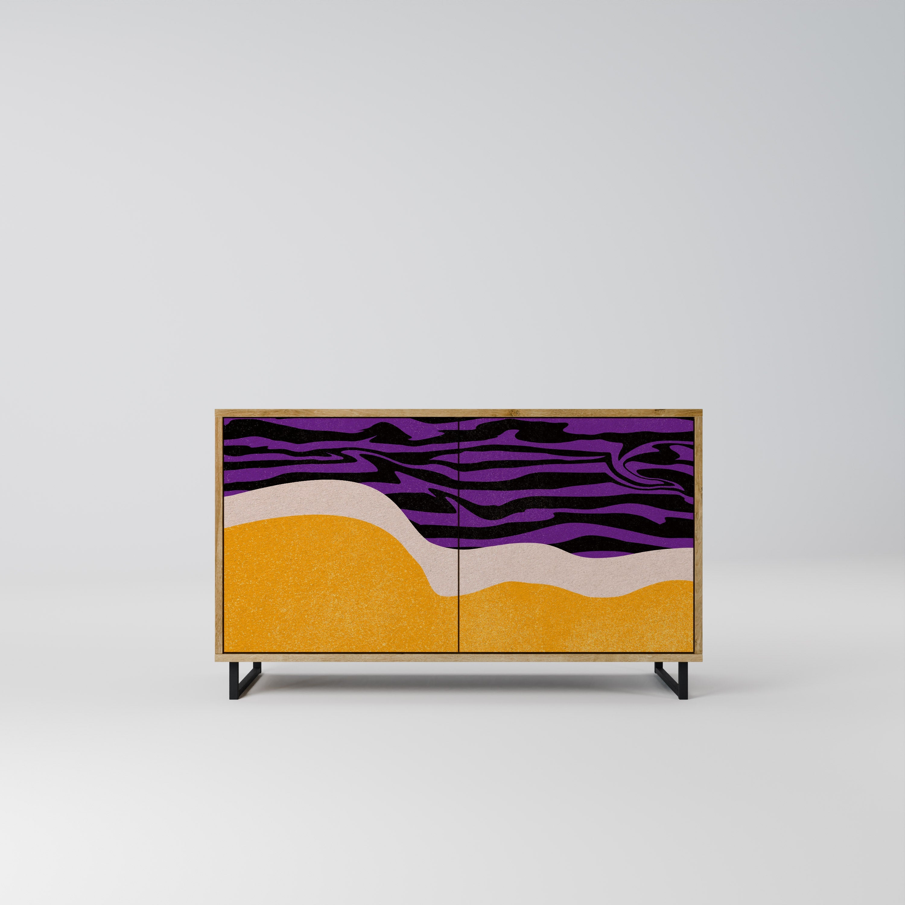 INDEPENDENT BORDER Sideboard mit 2 Türen in Eichenoptik
