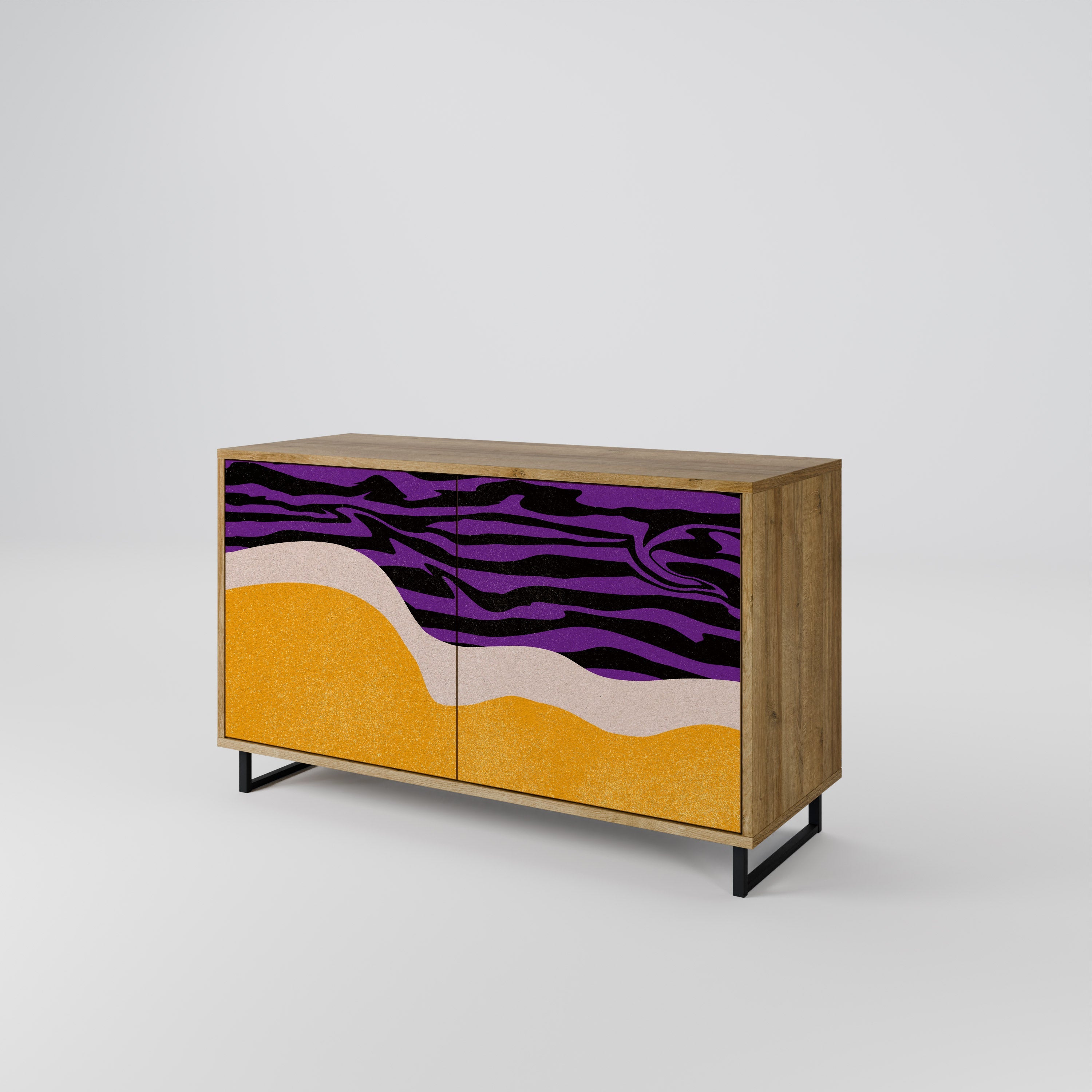 INDEPENDENT BORDER Sideboard mit 2 Türen in Eichenoptik
