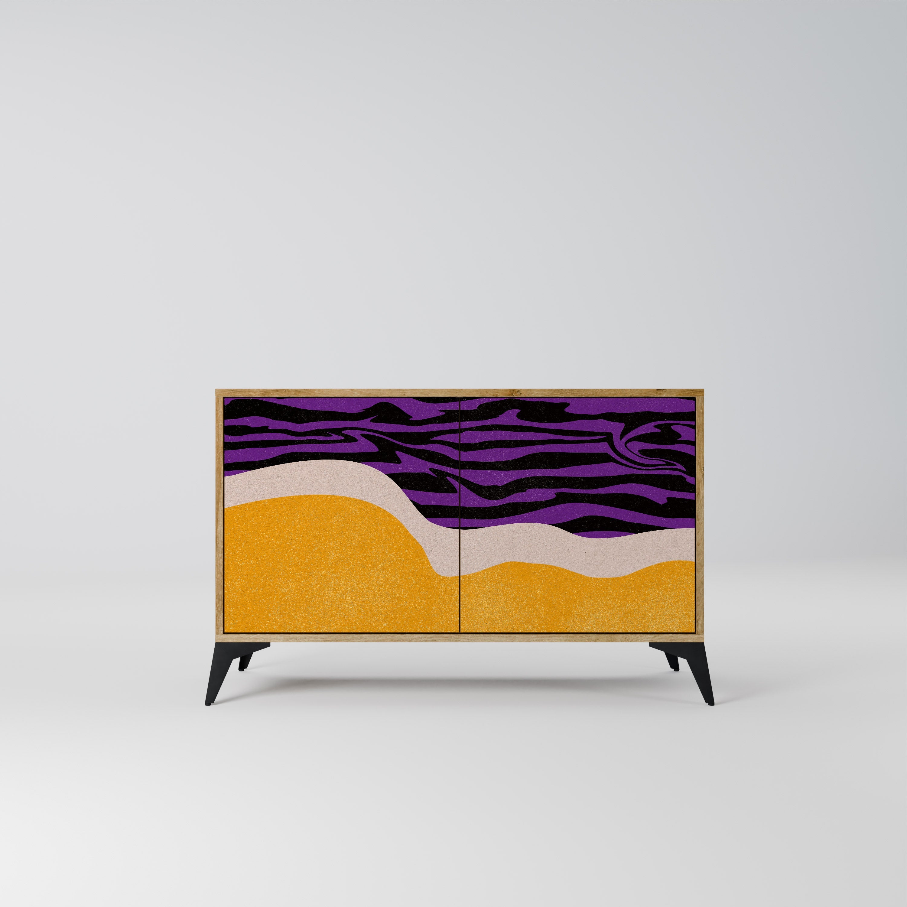INDEPENDENT BORDER Sideboard mit 2 Türen in Eichenoptik