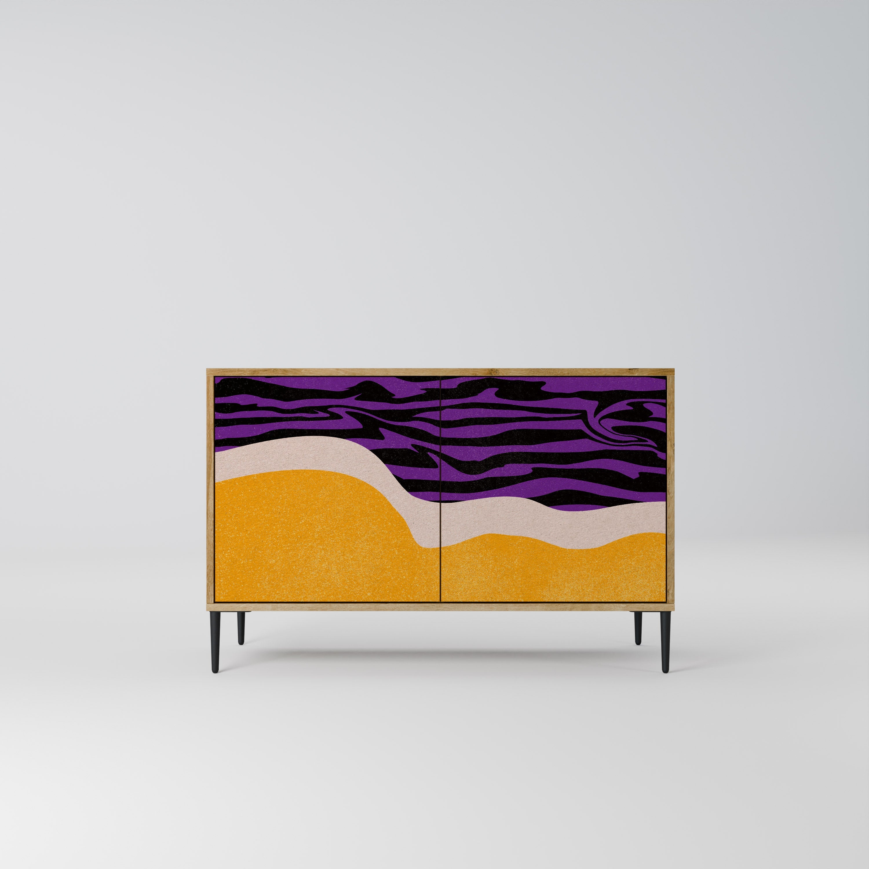 INDEPENDENT BORDER Sideboard mit 2 Türen in Eichenoptik