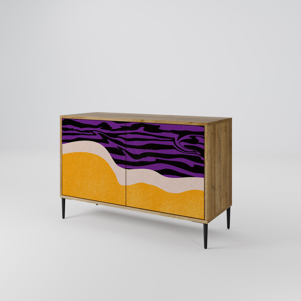 INDEPENDENT BORDER Sideboard mit 2 Türen in Eichenoptik