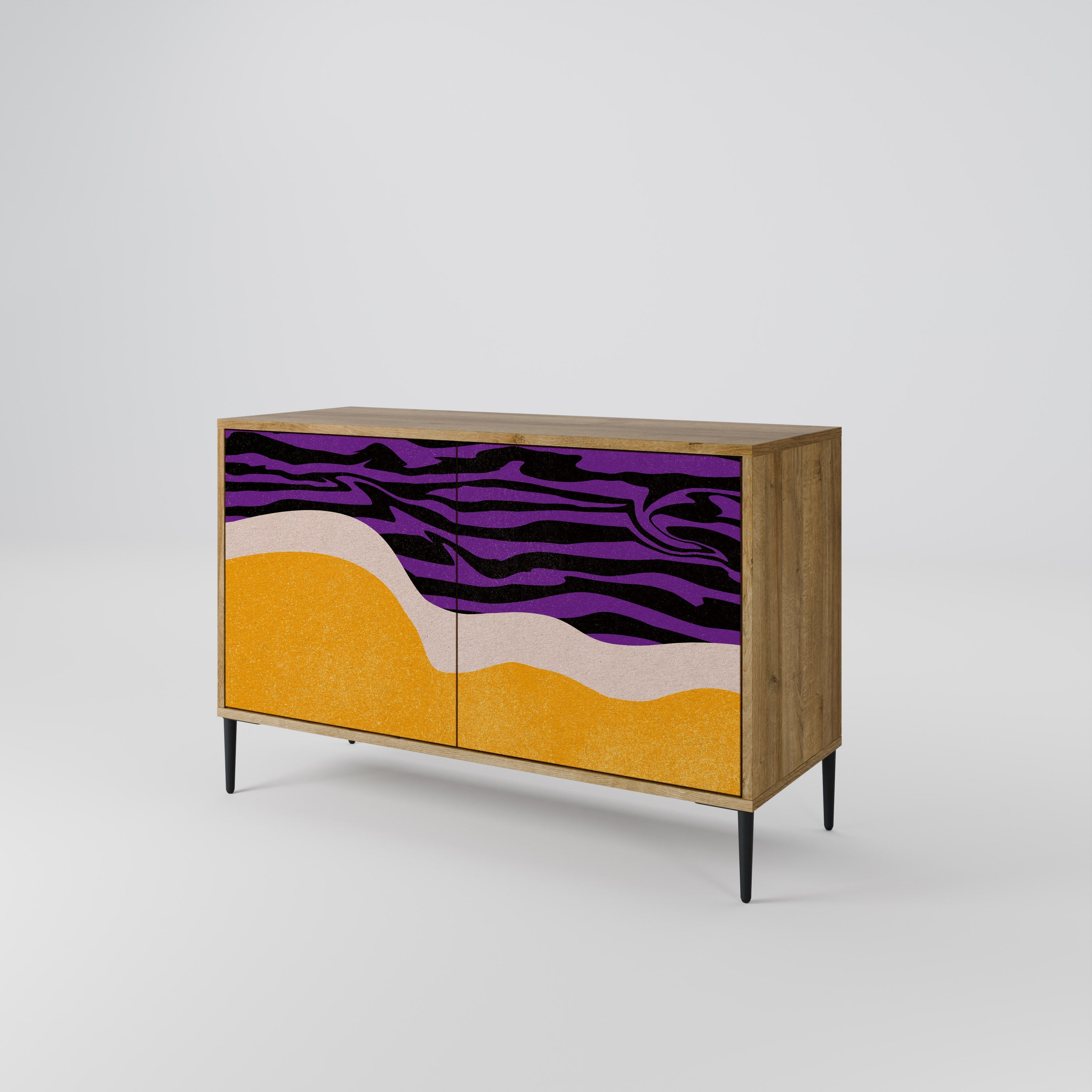 INDEPENDENT BORDER Sideboard mit 2 Türen in Eichenoptik