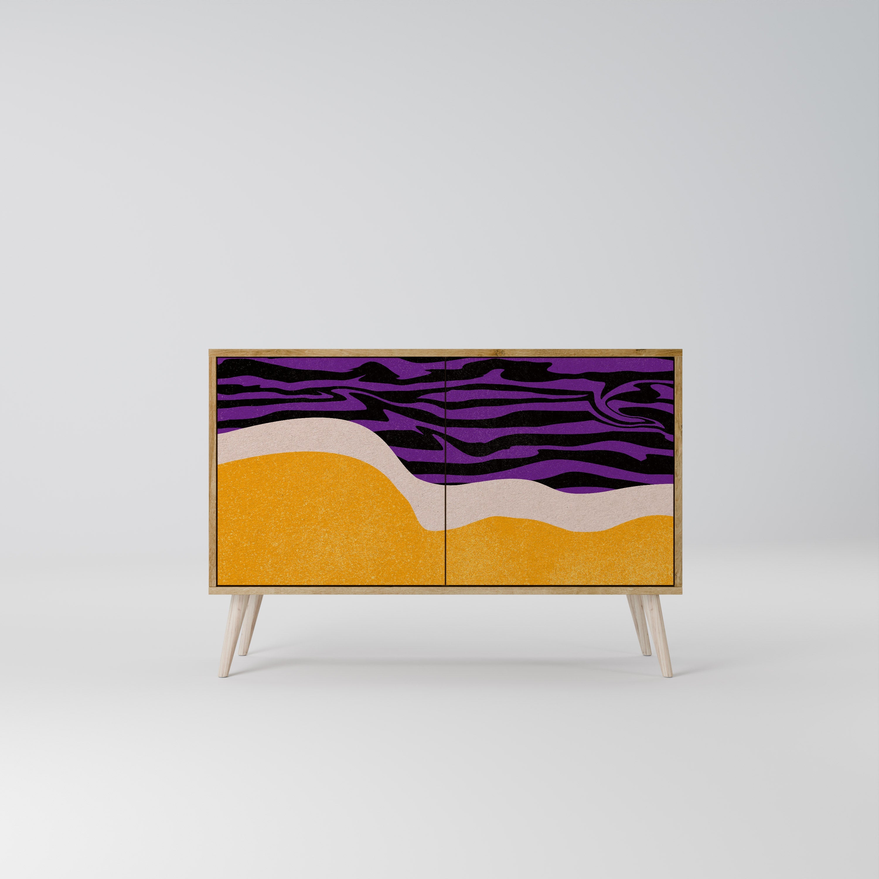INDEPENDENT BORDER Sideboard mit 2 Türen in Eichenoptik