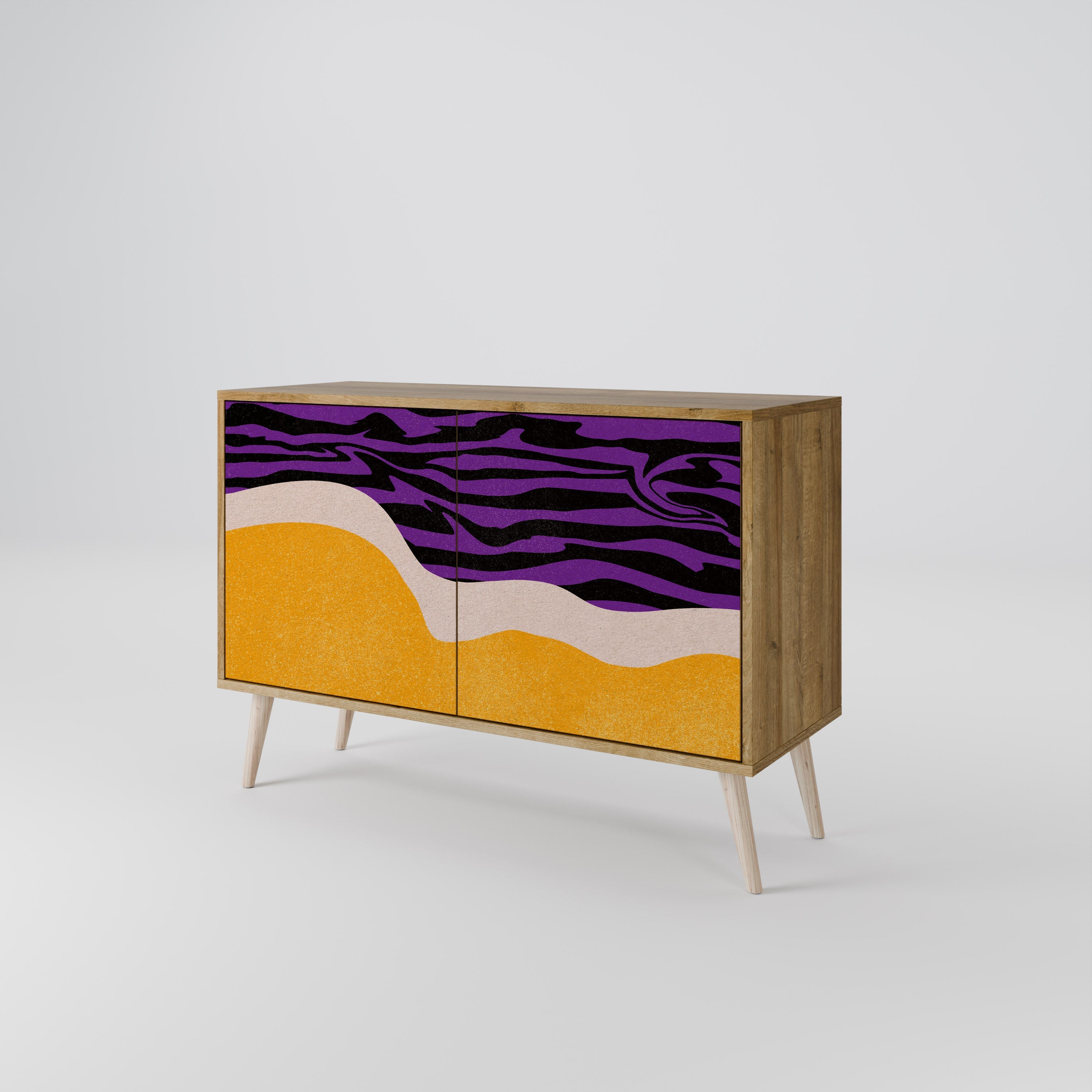 INDEPENDENT BORDER Sideboard mit 2 Türen in Eichenoptik