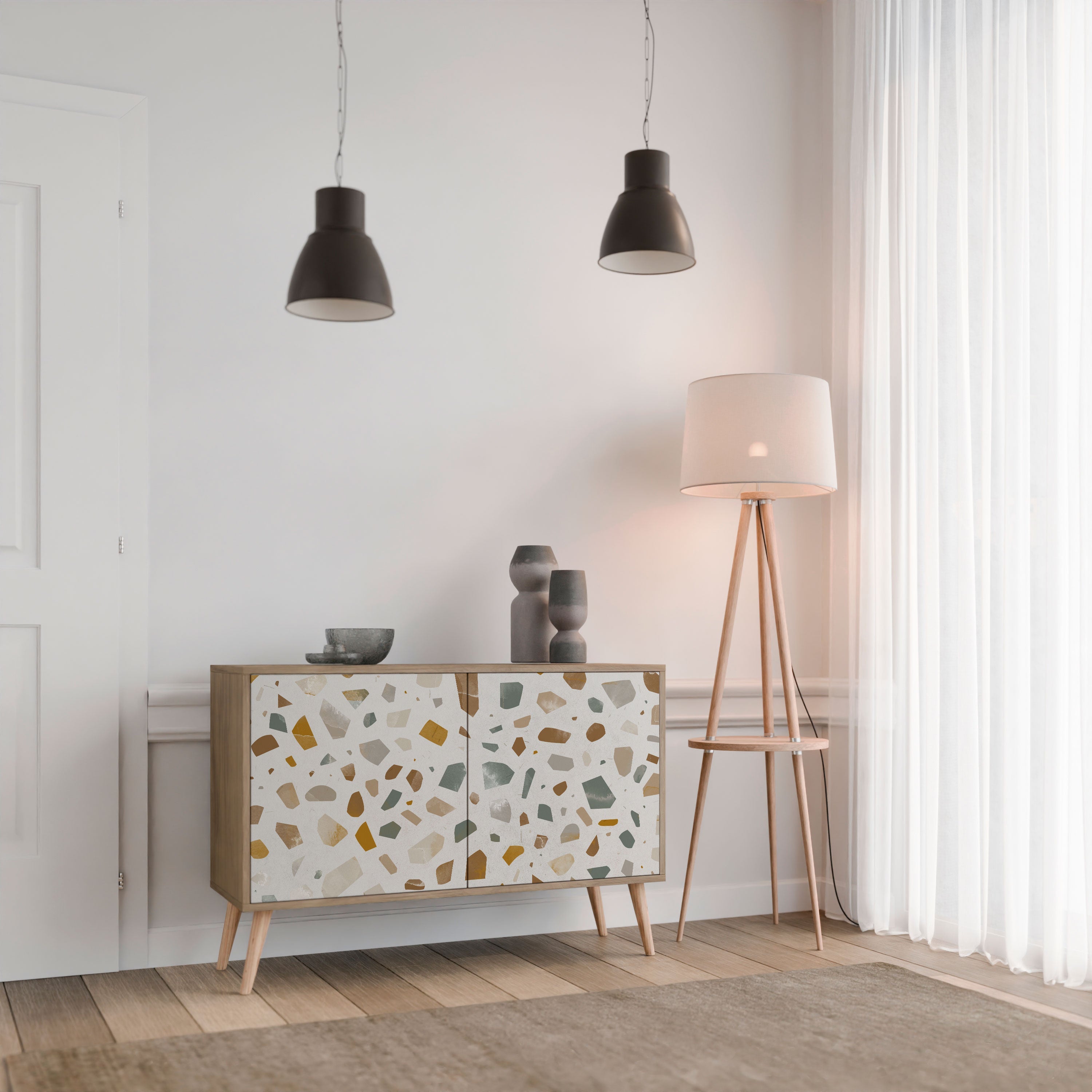 PIECES OF TOMORROW Sideboard mit 2 Türen in Eichenoptik