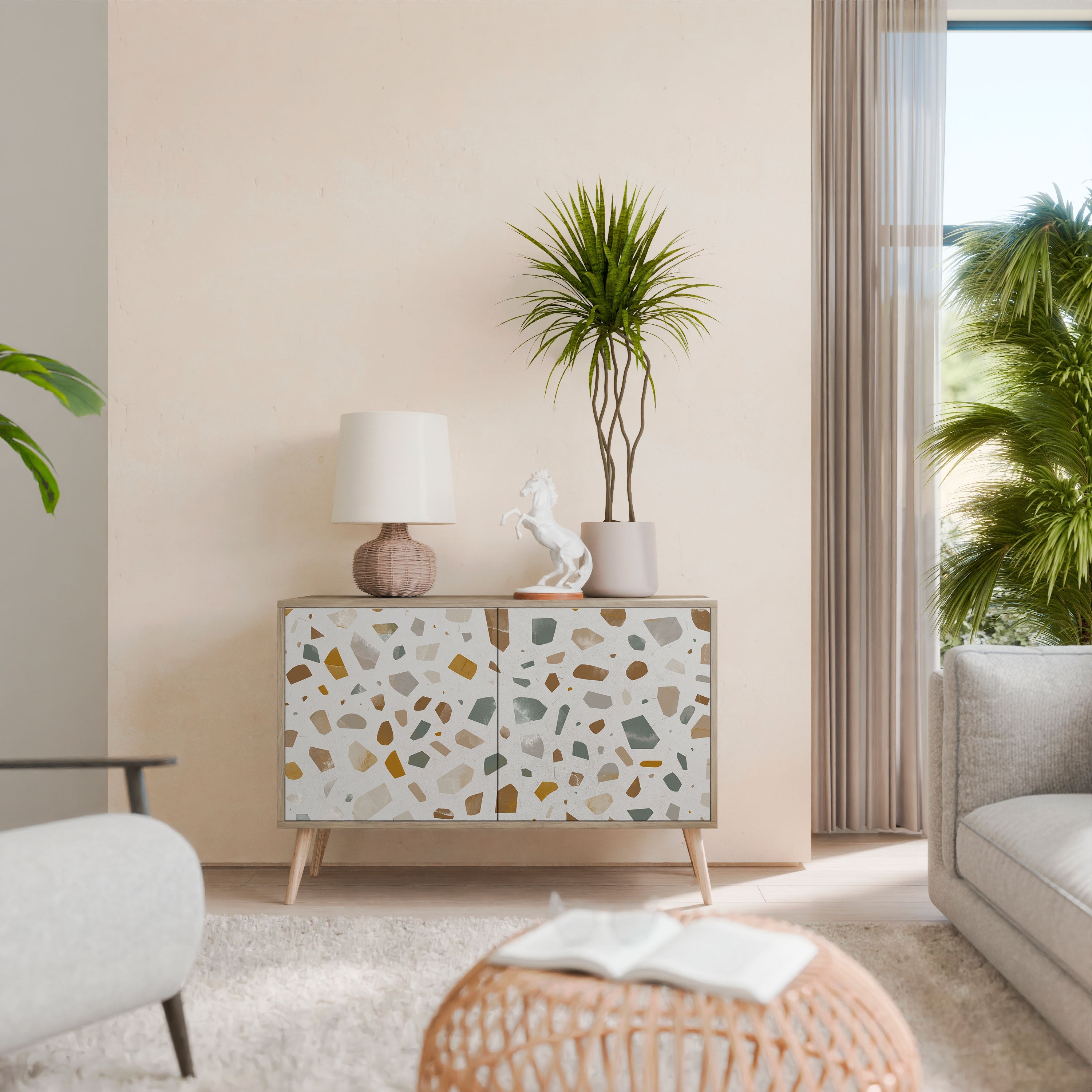 PIECES OF TOMORROW Sideboard mit 2 Türen in Eichenoptik
