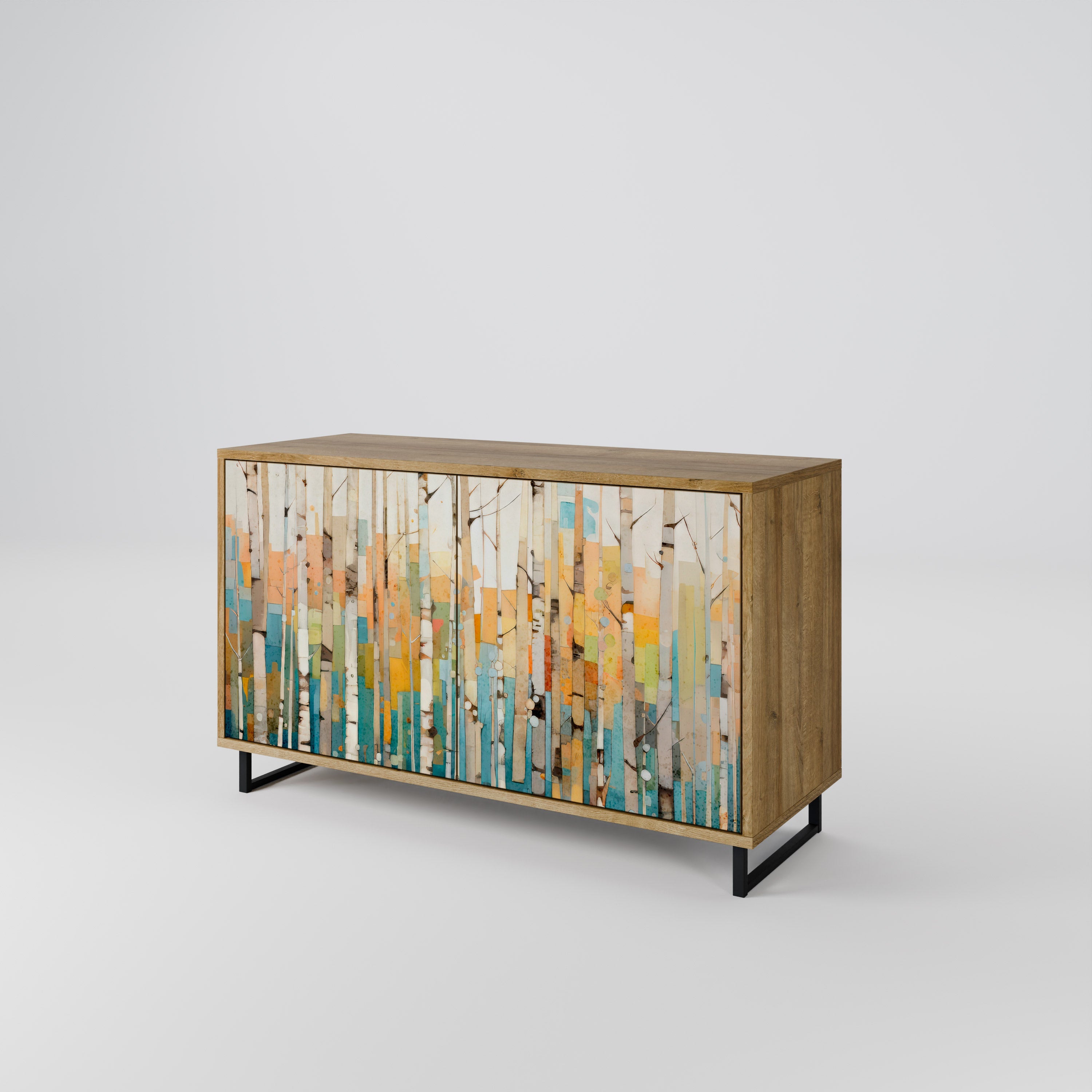 BIRCH KALEIDOSCOPE Sideboard mit 2 Türen in Eichenoptik