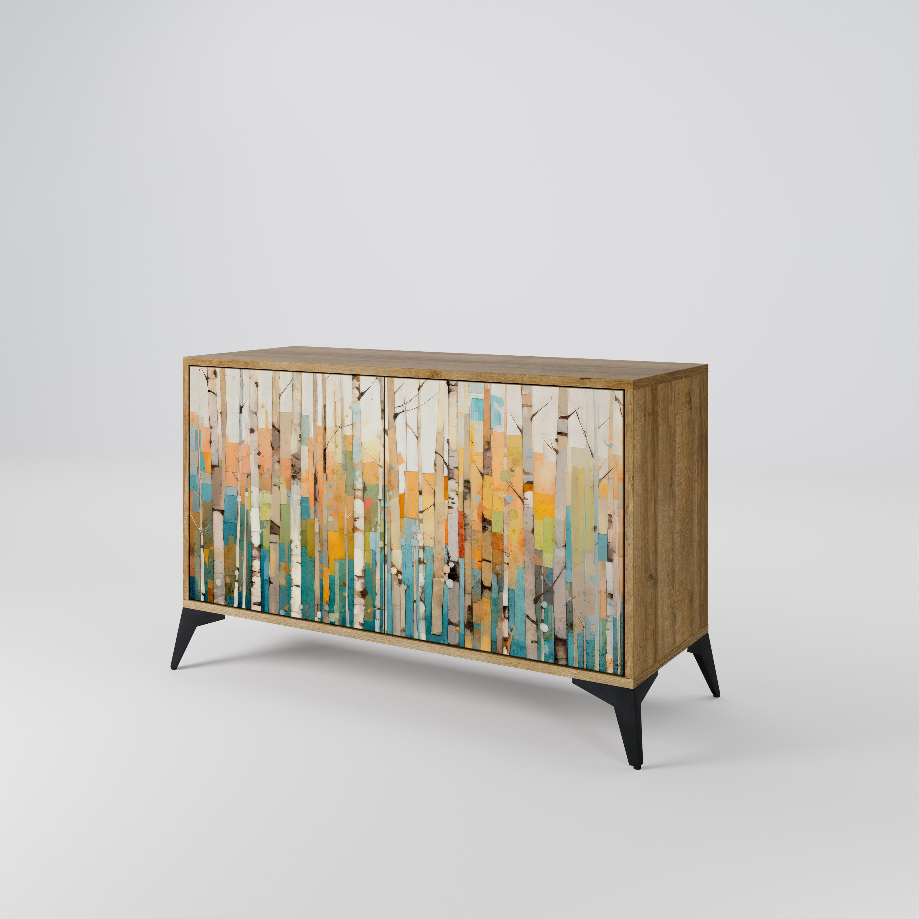 BIRCH KALEIDOSCOPE Sideboard mit 2 Türen in Eichenoptik