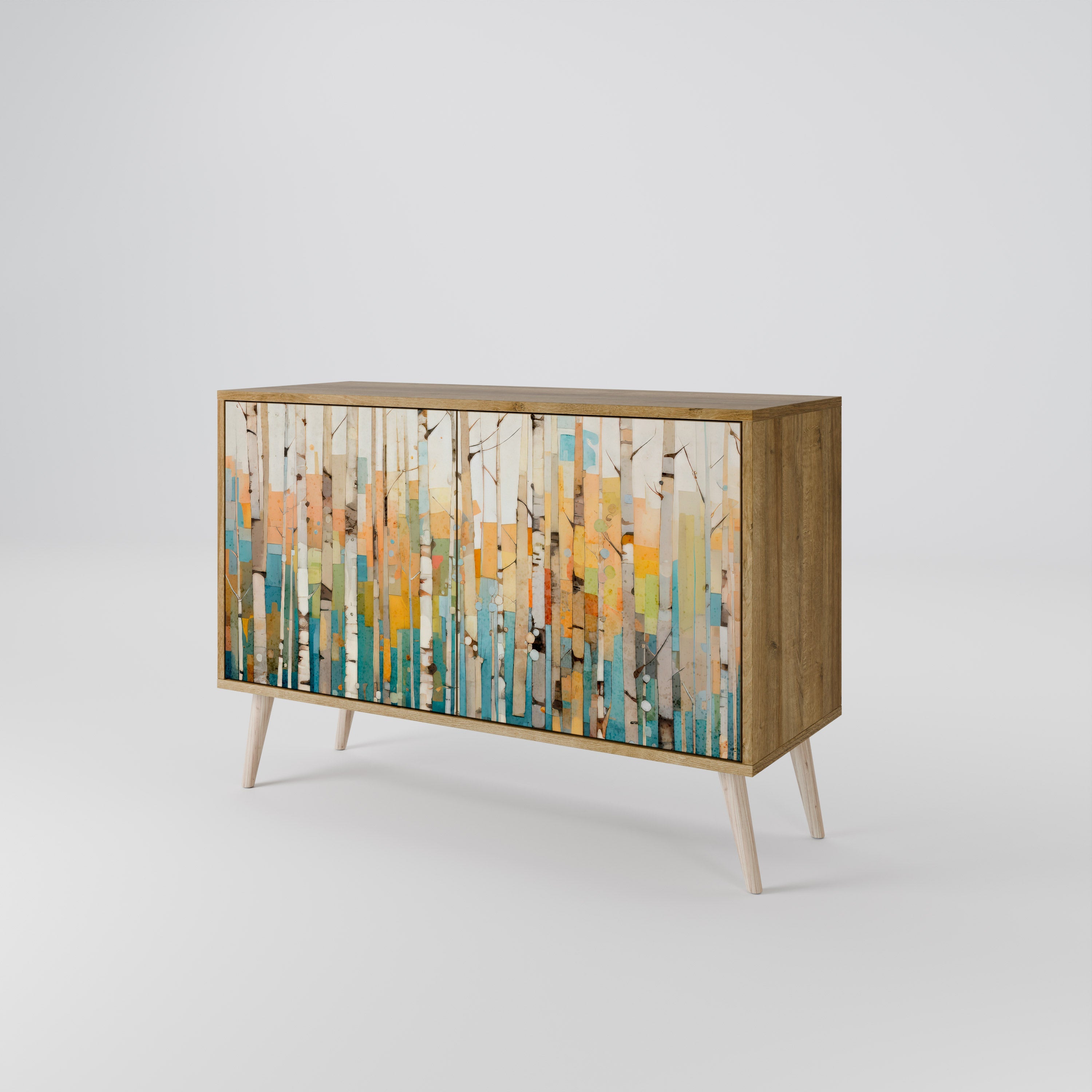 BIRCH KALEIDOSCOPE Sideboard mit 2 Türen in Eichenoptik