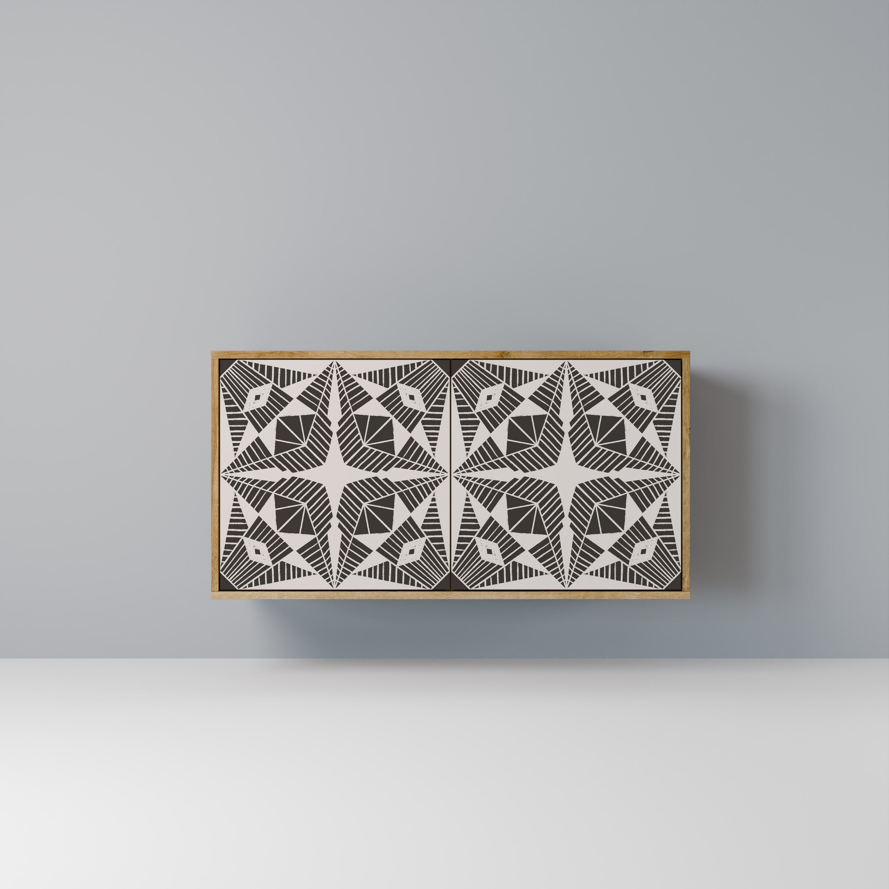 MONOCHROME NEXUS Sideboard mit 2 Türen in Eichenoptik