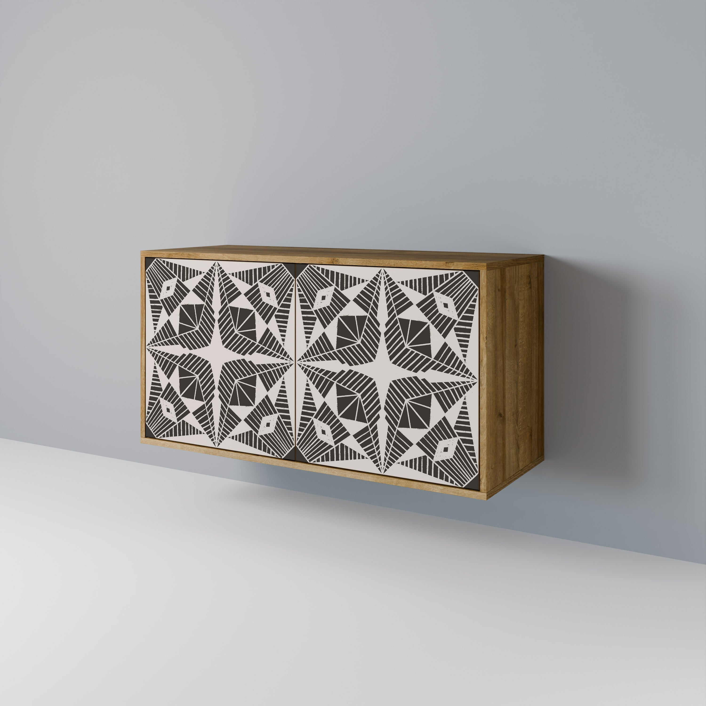 MONOCHROME NEXUS Sideboard mit 2 Türen in Eichenoptik