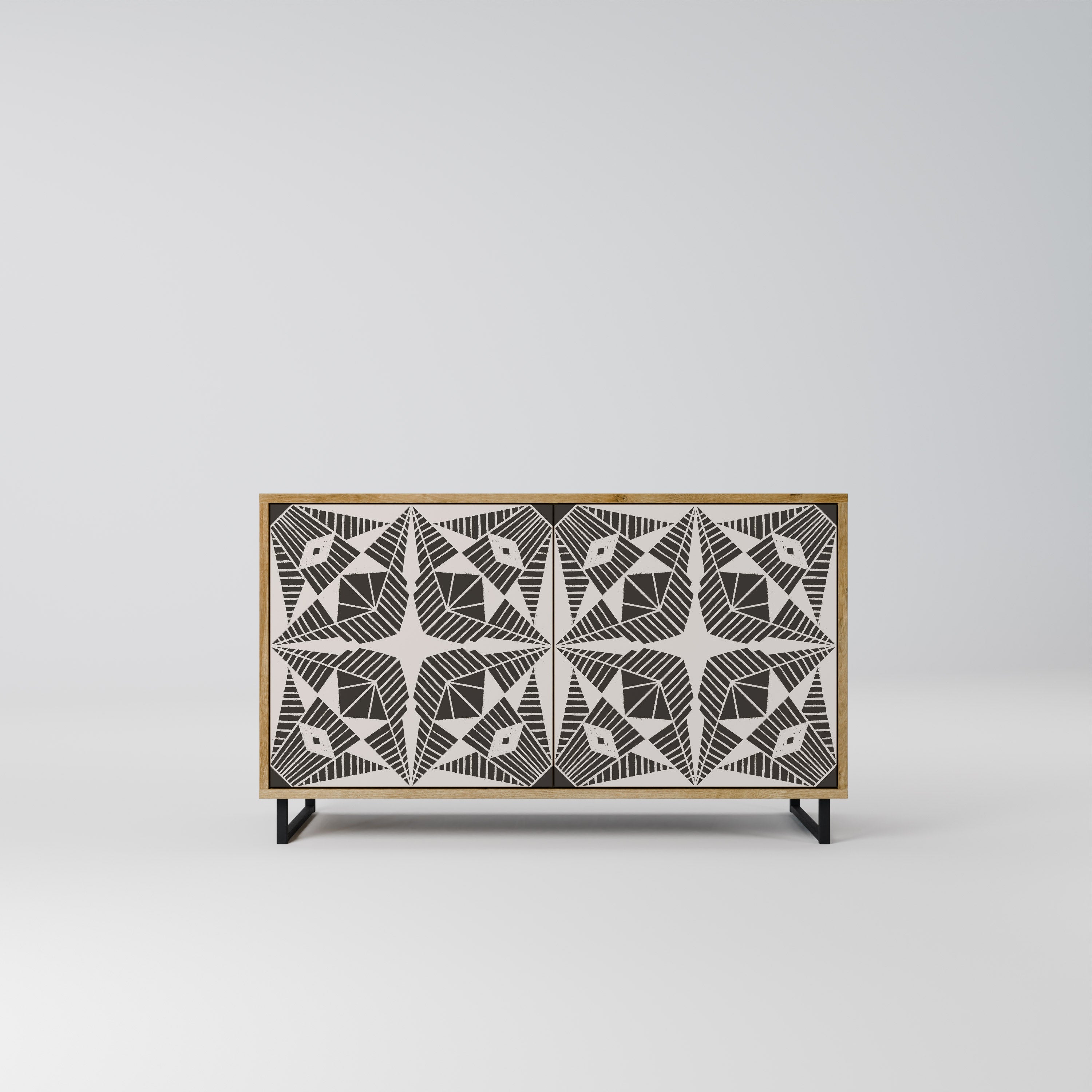 MONOCHROME NEXUS Sideboard mit 2 Türen in Eichenoptik