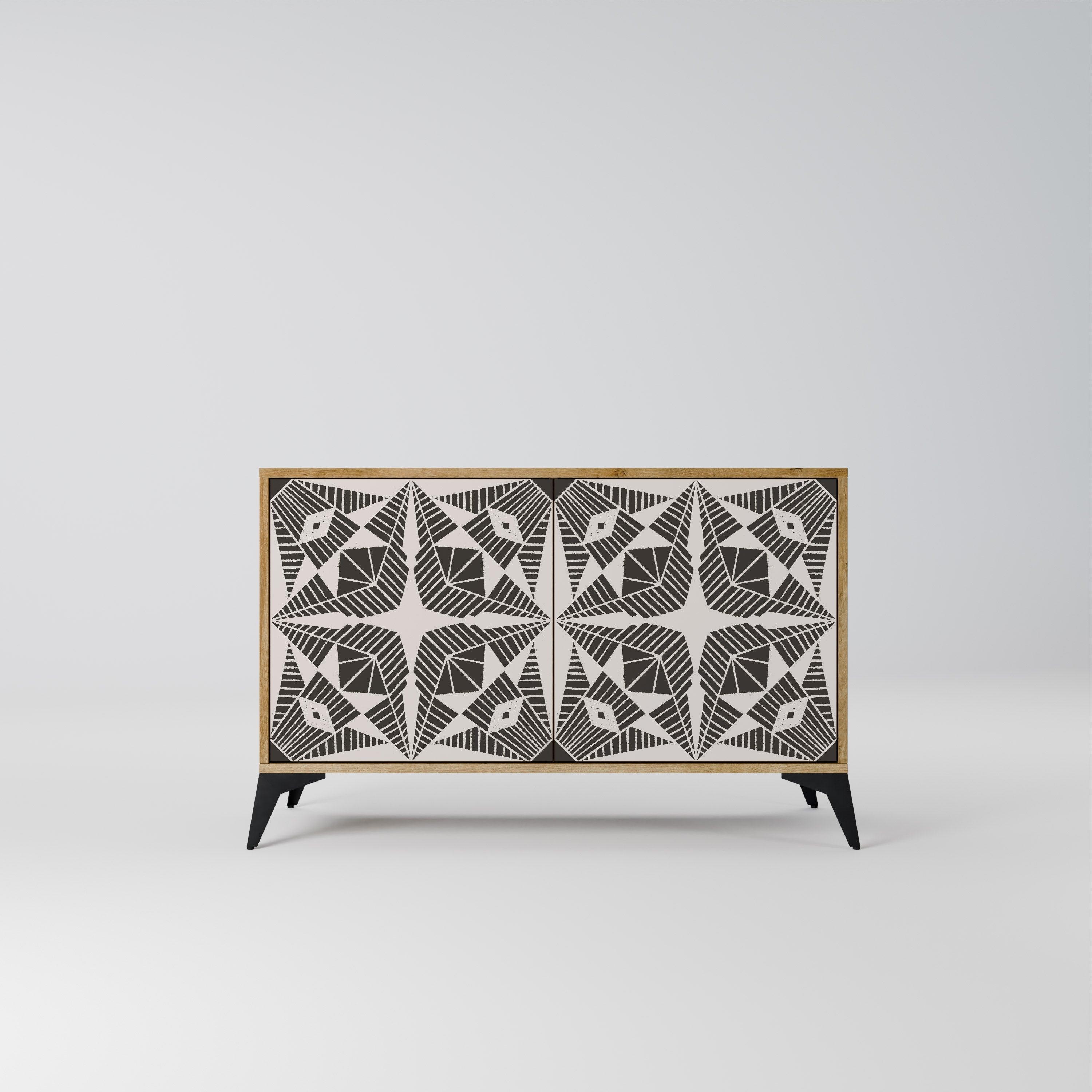 MONOCHROME NEXUS Sideboard mit 2 Türen in Eichenoptik
