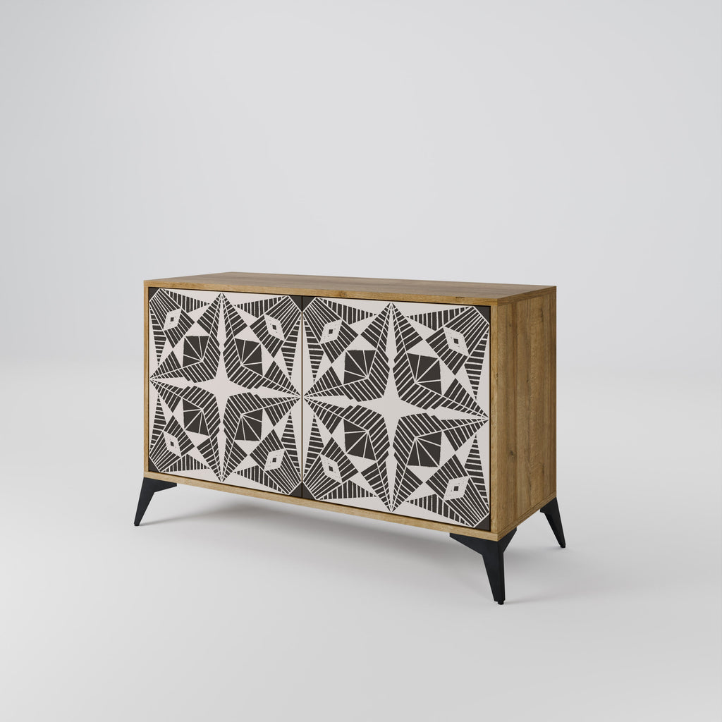 MONOCHROME NEXUS Sideboard mit 2 Türen in Eichenoptik