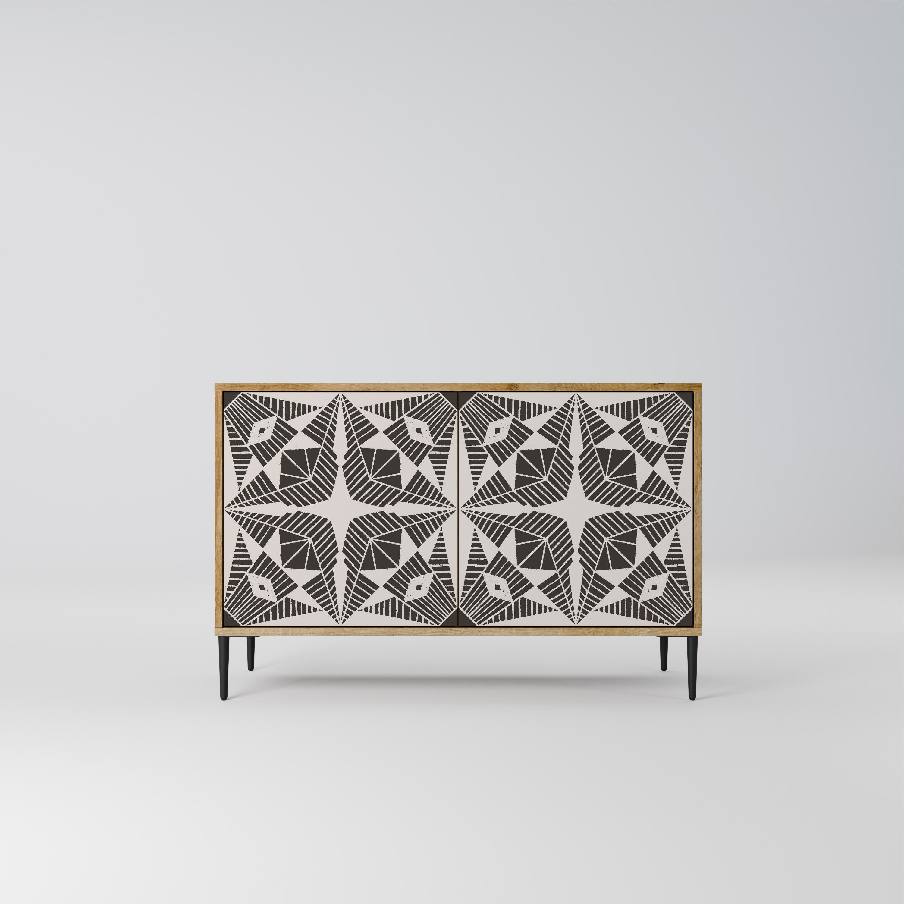 MONOCHROME NEXUS Sideboard mit 2 Türen in Eichenoptik