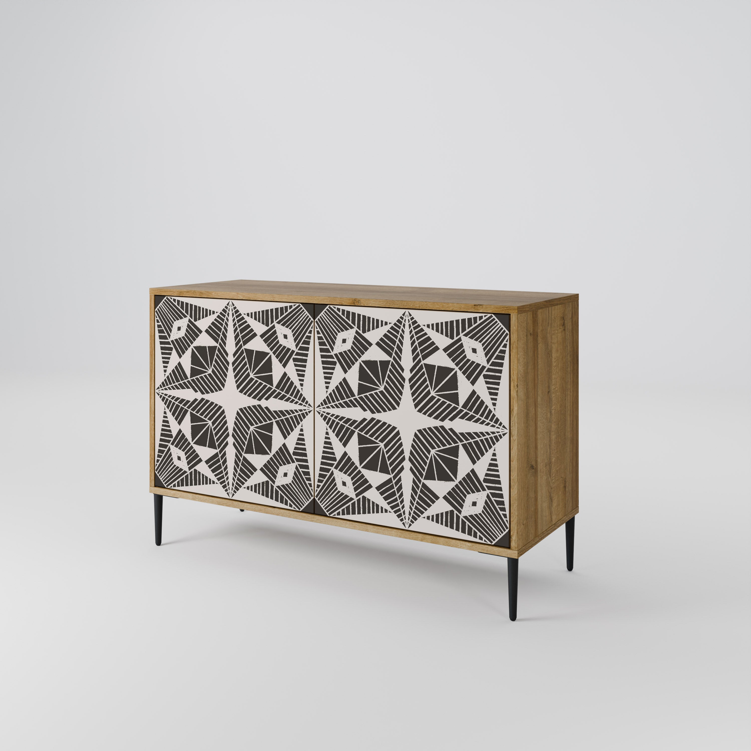 MONOCHROME NEXUS Sideboard mit 2 Türen in Eichenoptik