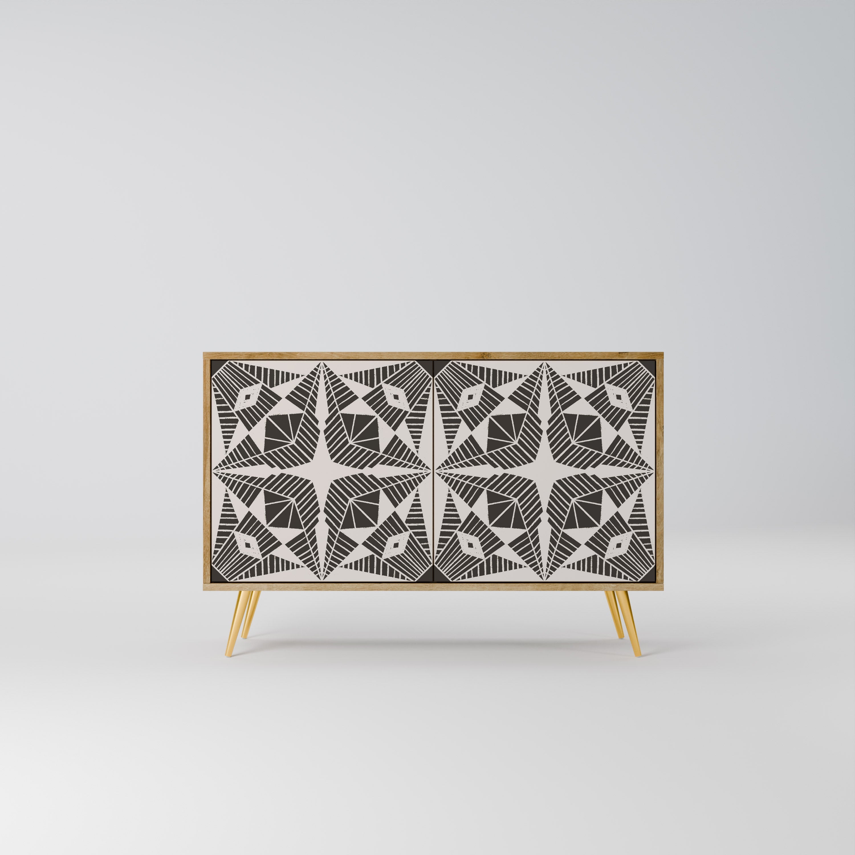 MONOCHROME NEXUS Sideboard mit 2 Türen in Eichenoptik