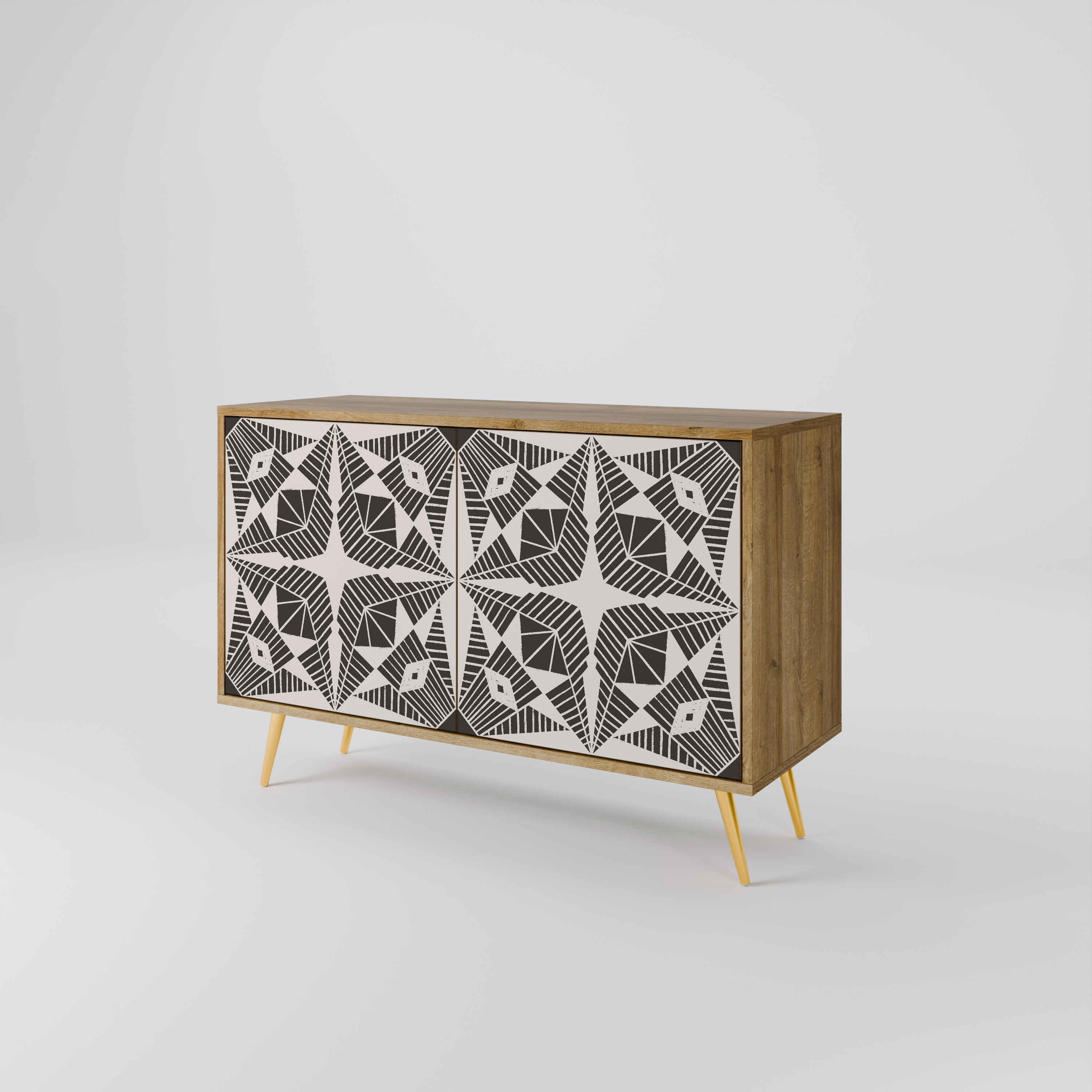 MONOCHROME NEXUS Sideboard mit 2 Türen in Eichenoptik