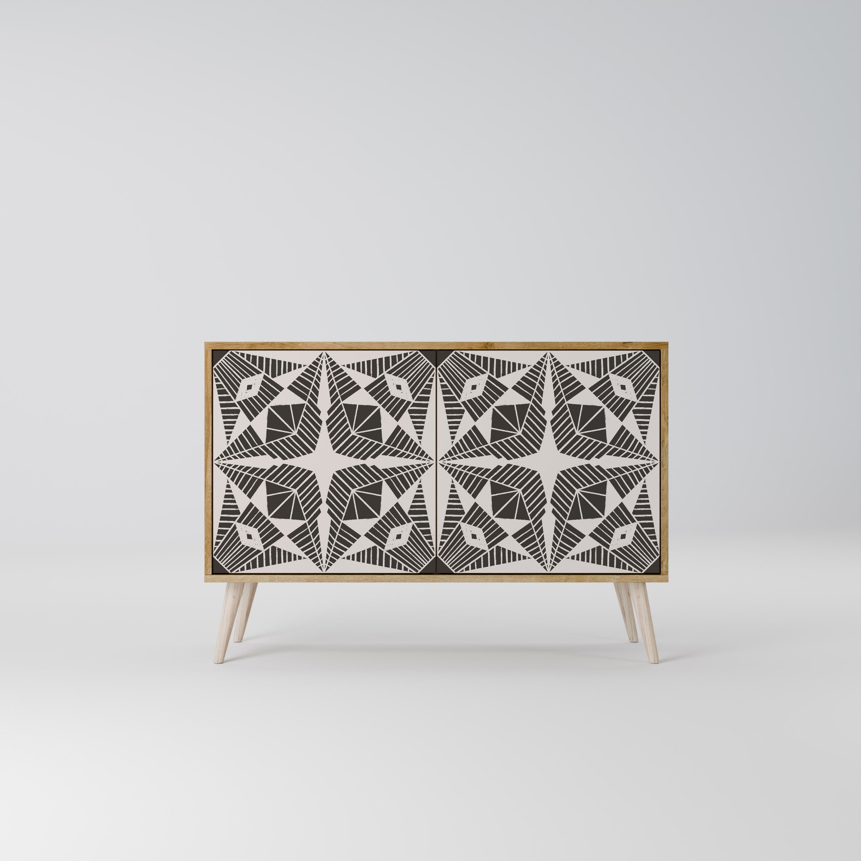 MONOCHROME NEXUS Sideboard mit 2 Türen in Eichenoptik