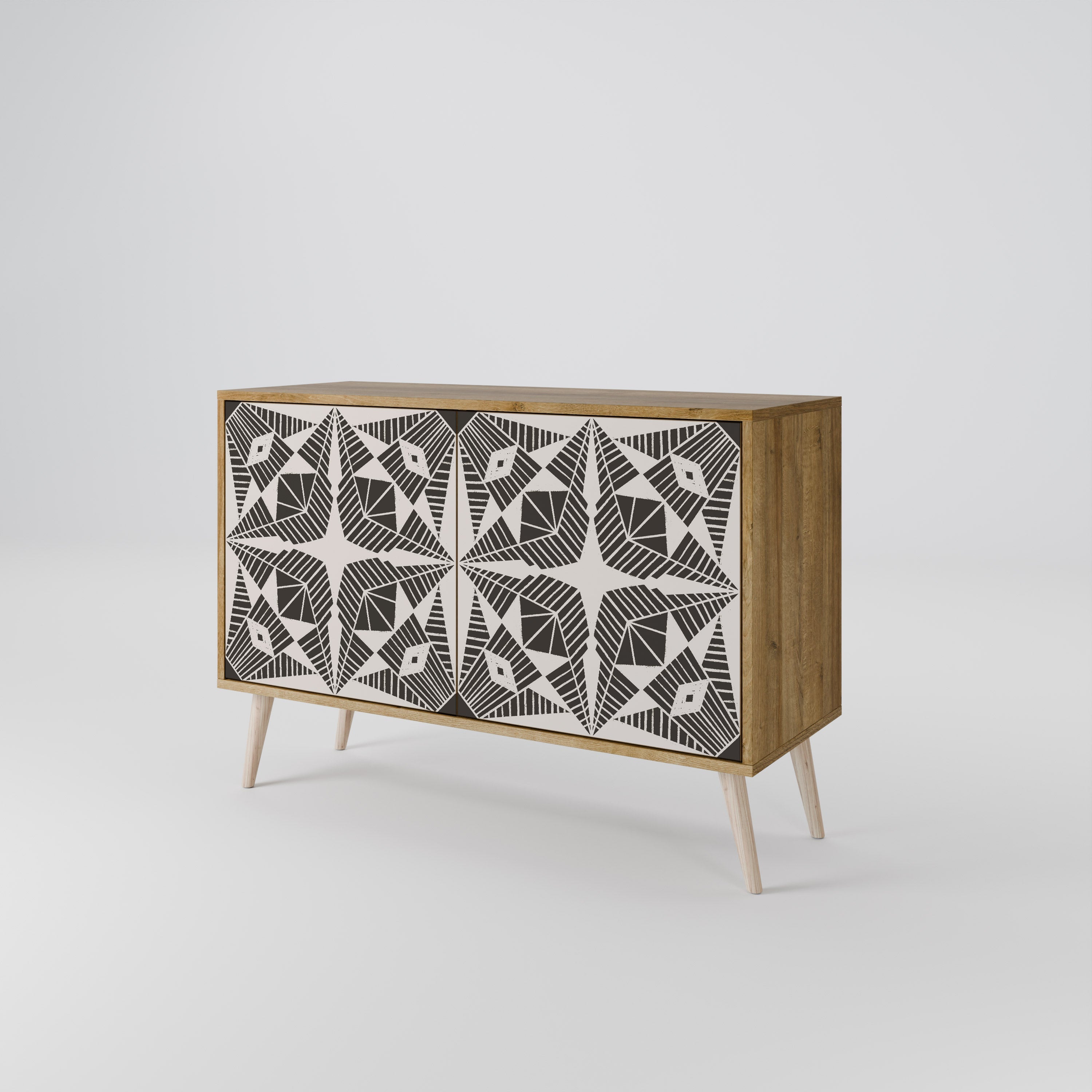 MONOCHROME NEXUS Sideboard mit 2 Türen in Eichenoptik