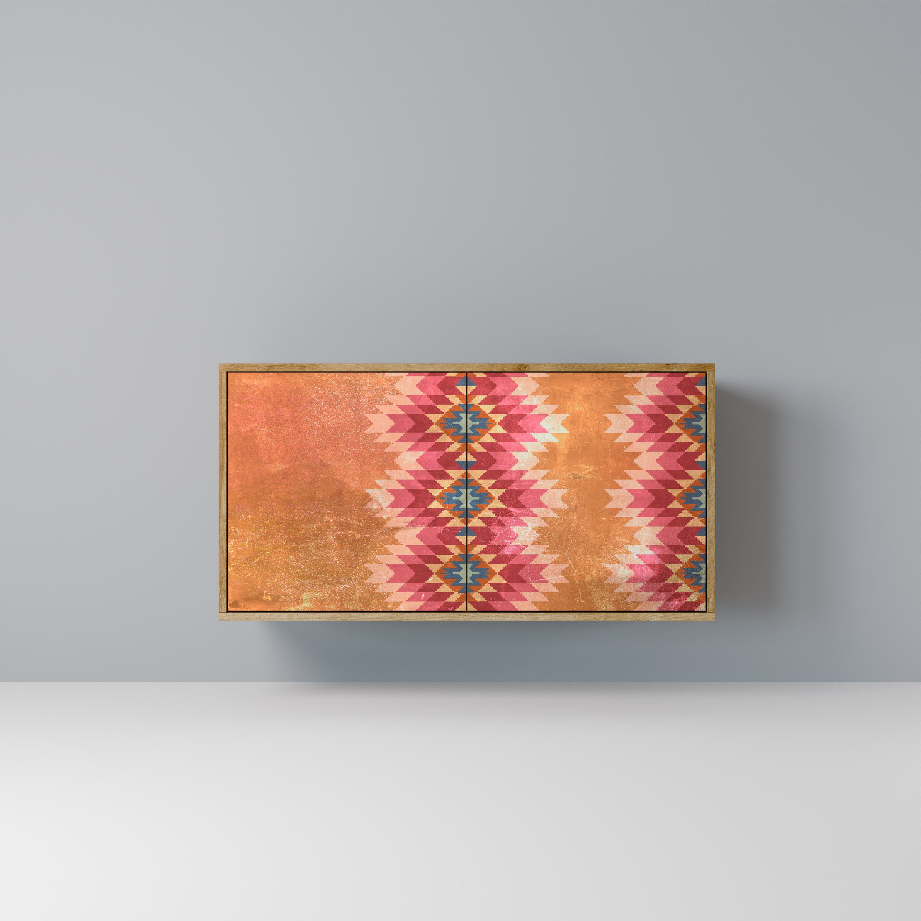 INDIAN FOLK Sideboard mit 2 Türen in Eichenoptik