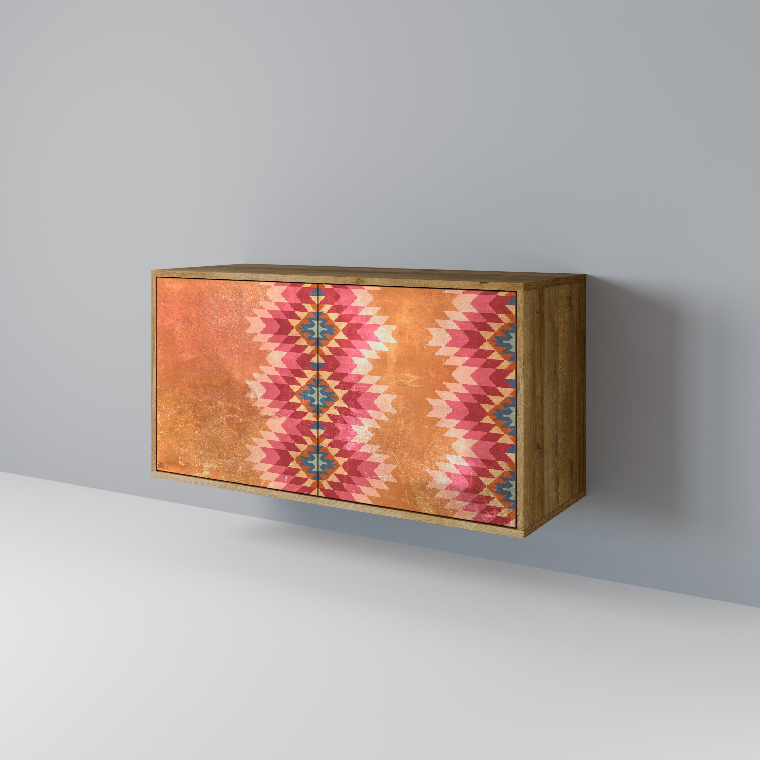 INDIAN FOLK Sideboard mit 2 Türen in Eichenoptik