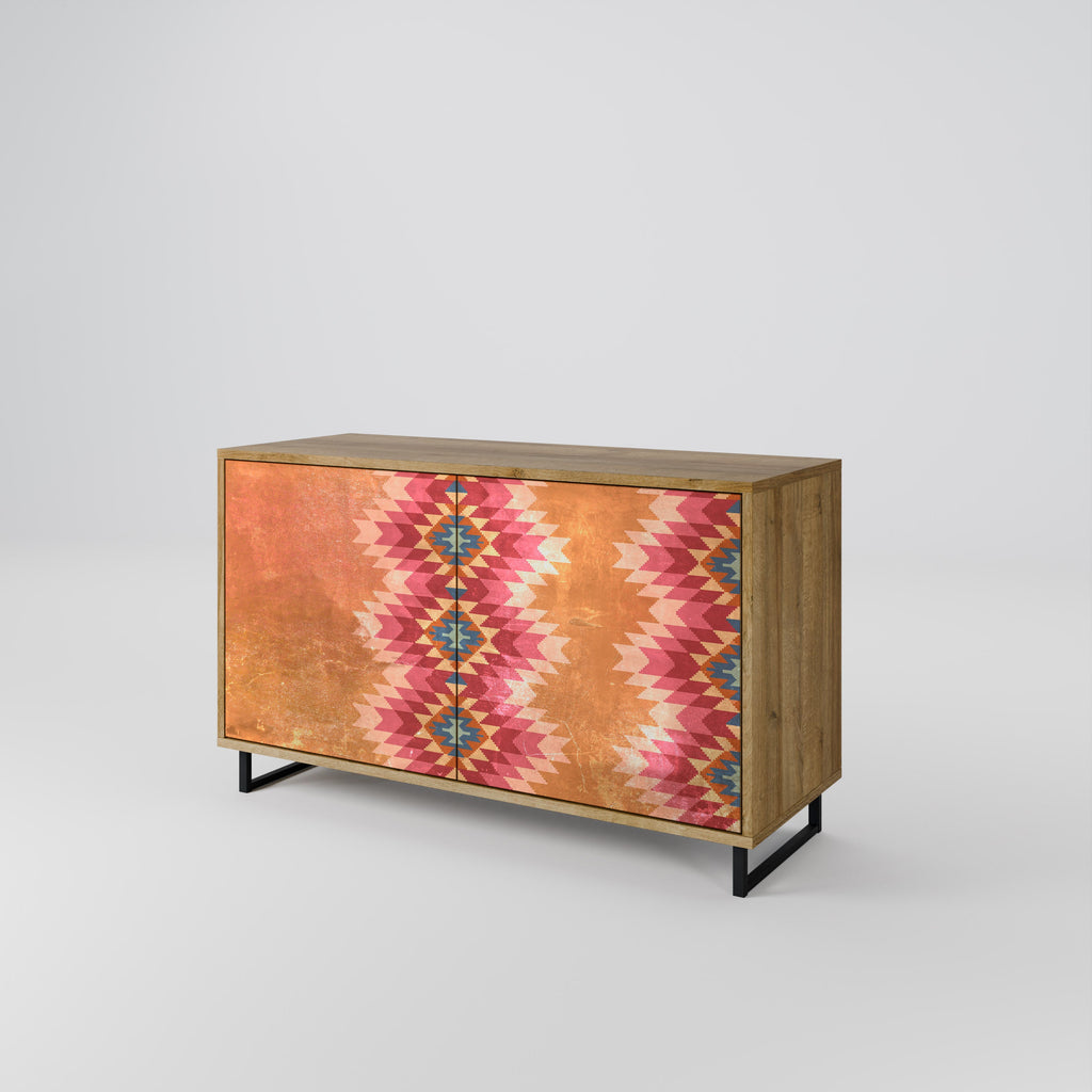 INDIAN FOLK Sideboard mit 2 Türen in Eichenoptik
