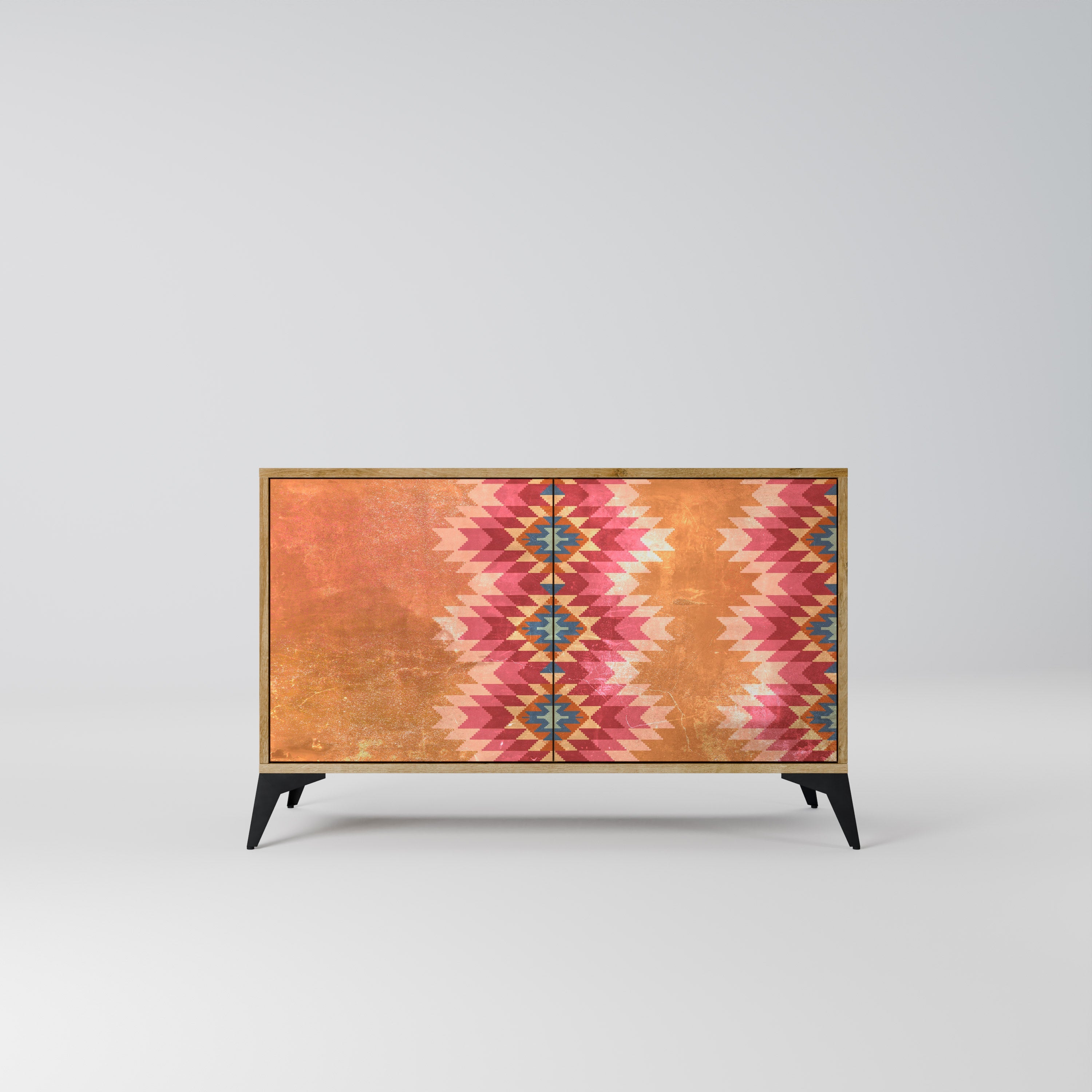 INDIAN FOLK Sideboard mit 2 Türen in Eichenoptik
