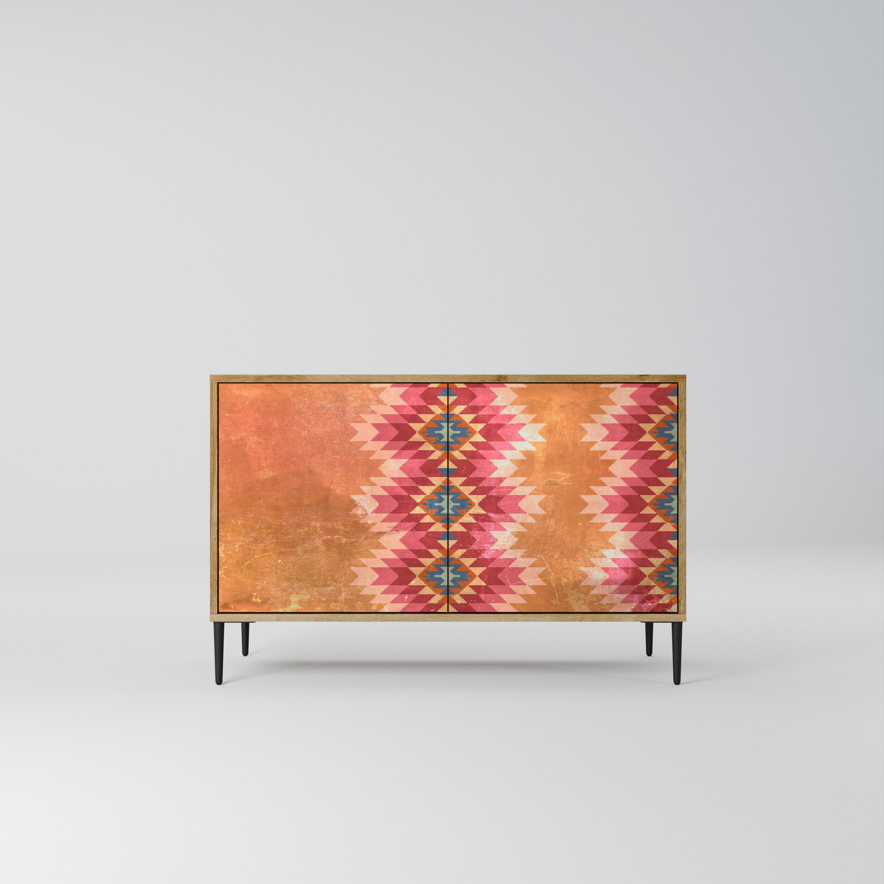 INDIAN FOLK Sideboard mit 2 Türen in Eichenoptik